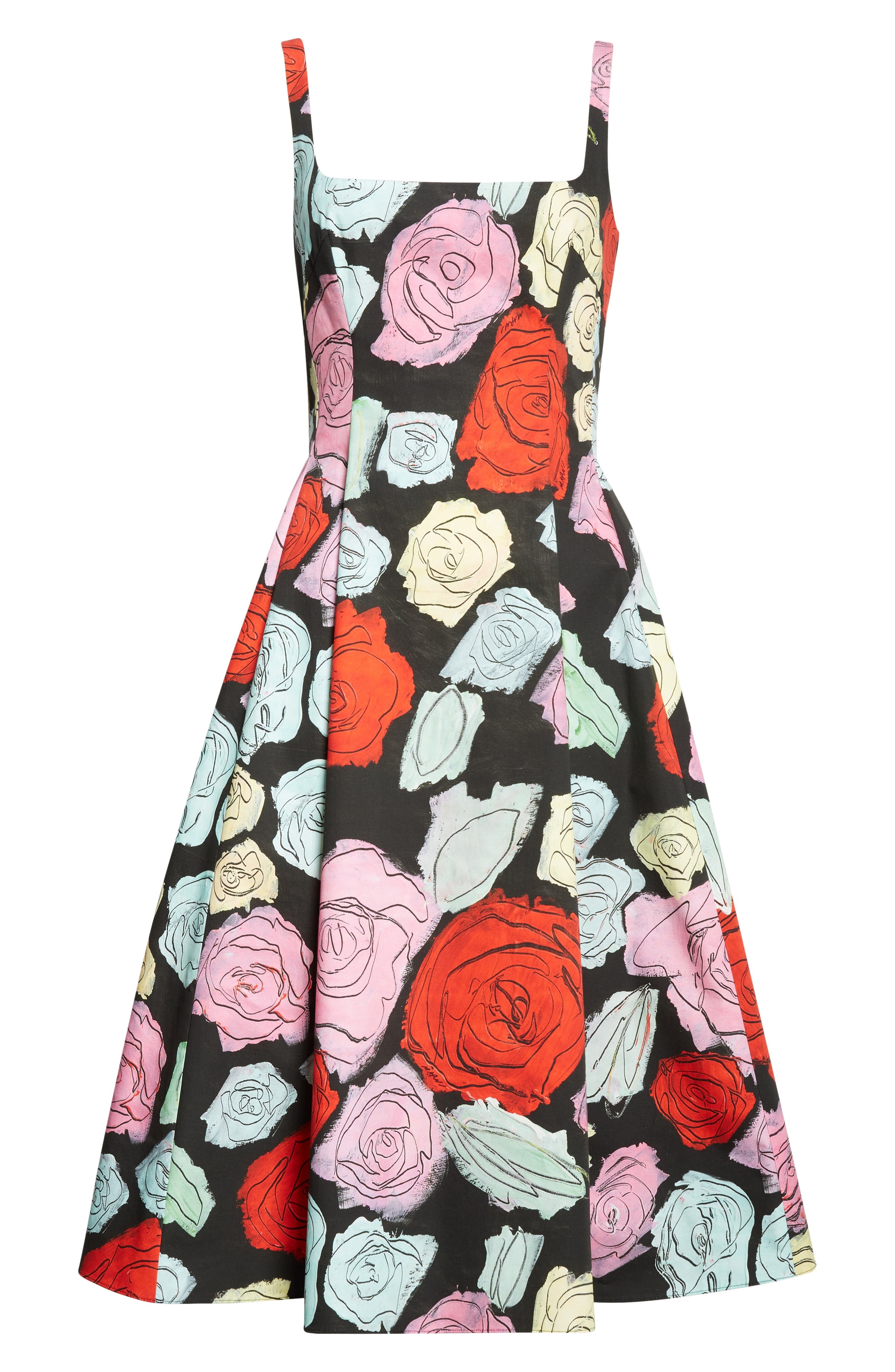 Marni Fantasy Floral Pleated Fit & Flare Midi Dress in Black at Nordstrom - 7