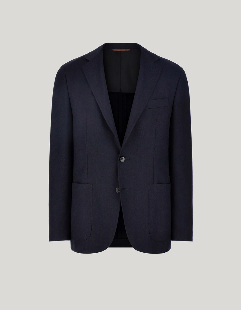 KEI NAVY BLUE MODERN-FIT JACKET IN PURE IMPECCABILE WOOL 1