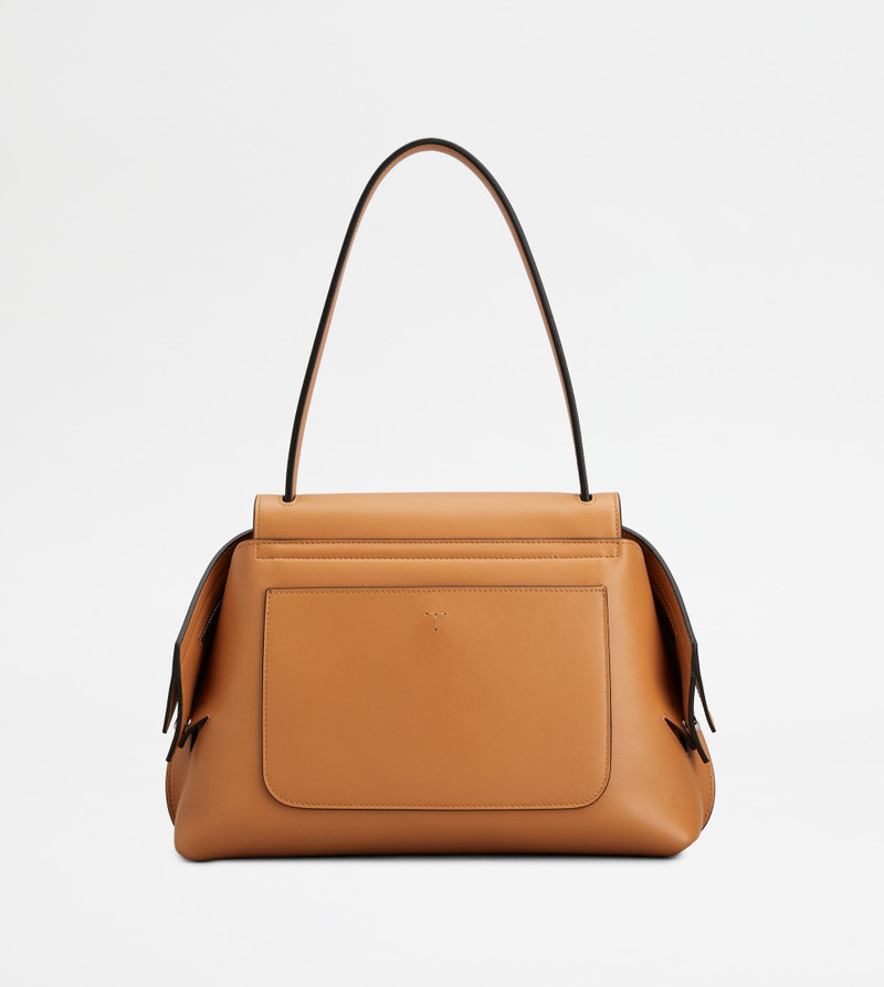 TOD'S WAVE BAG IN LETHER SMALL - BROWN 4