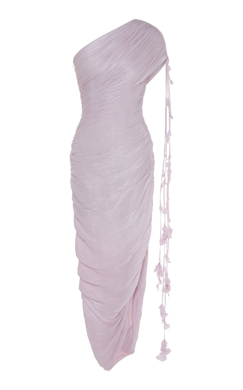 Asymmetric Neckline Dress pink 1