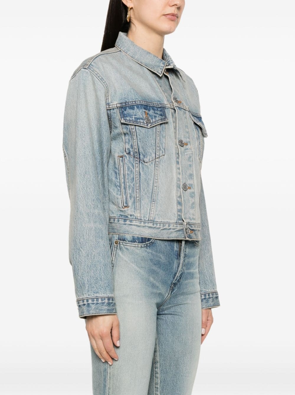 washed-denim jacket - 3