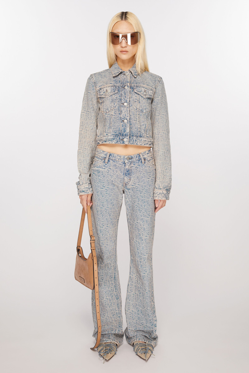 Acne Studios Monogram denim jacket - Fitted fit - Blue/beige outlook