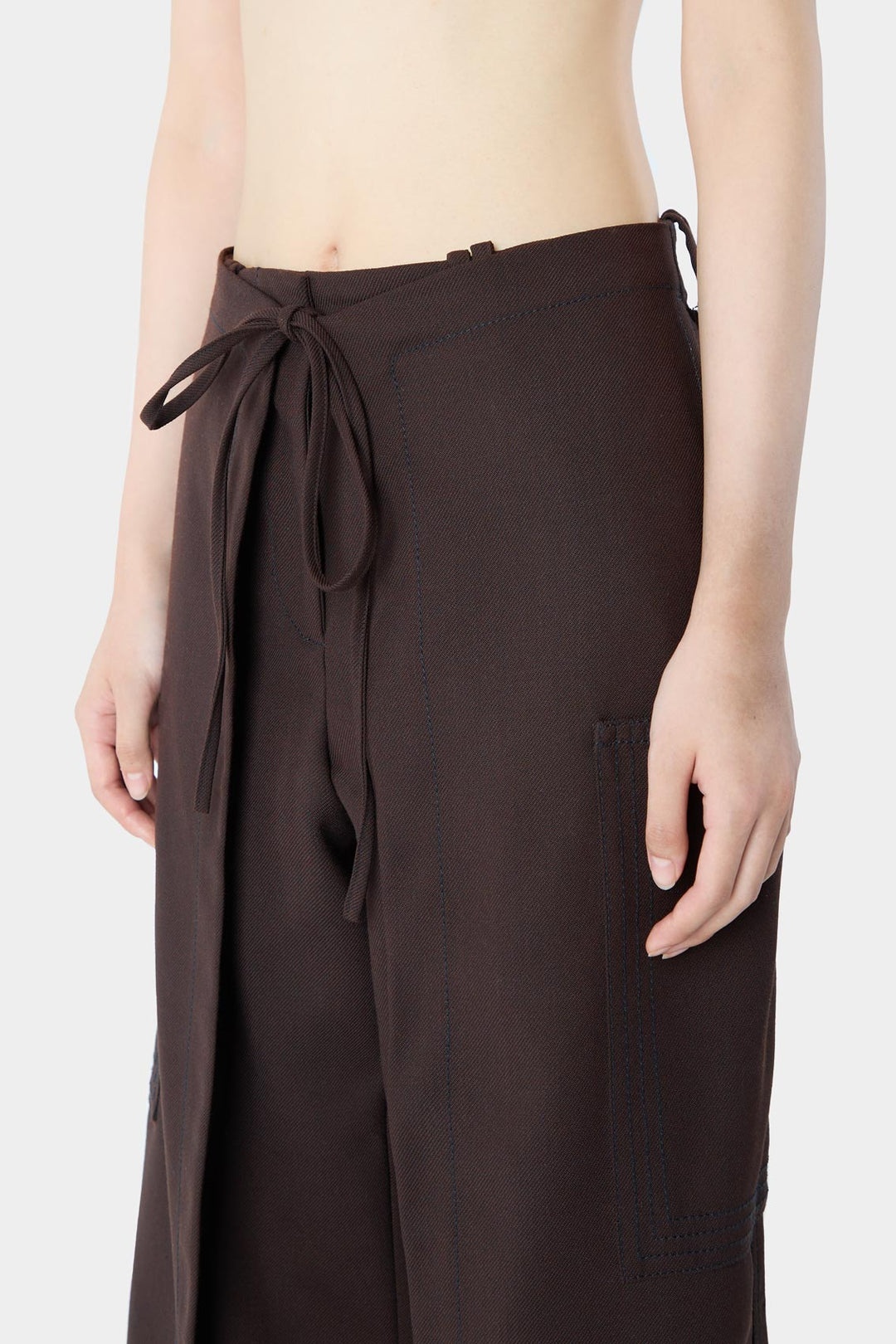 LONG PANEL PANTS / burnt aubergine - 4