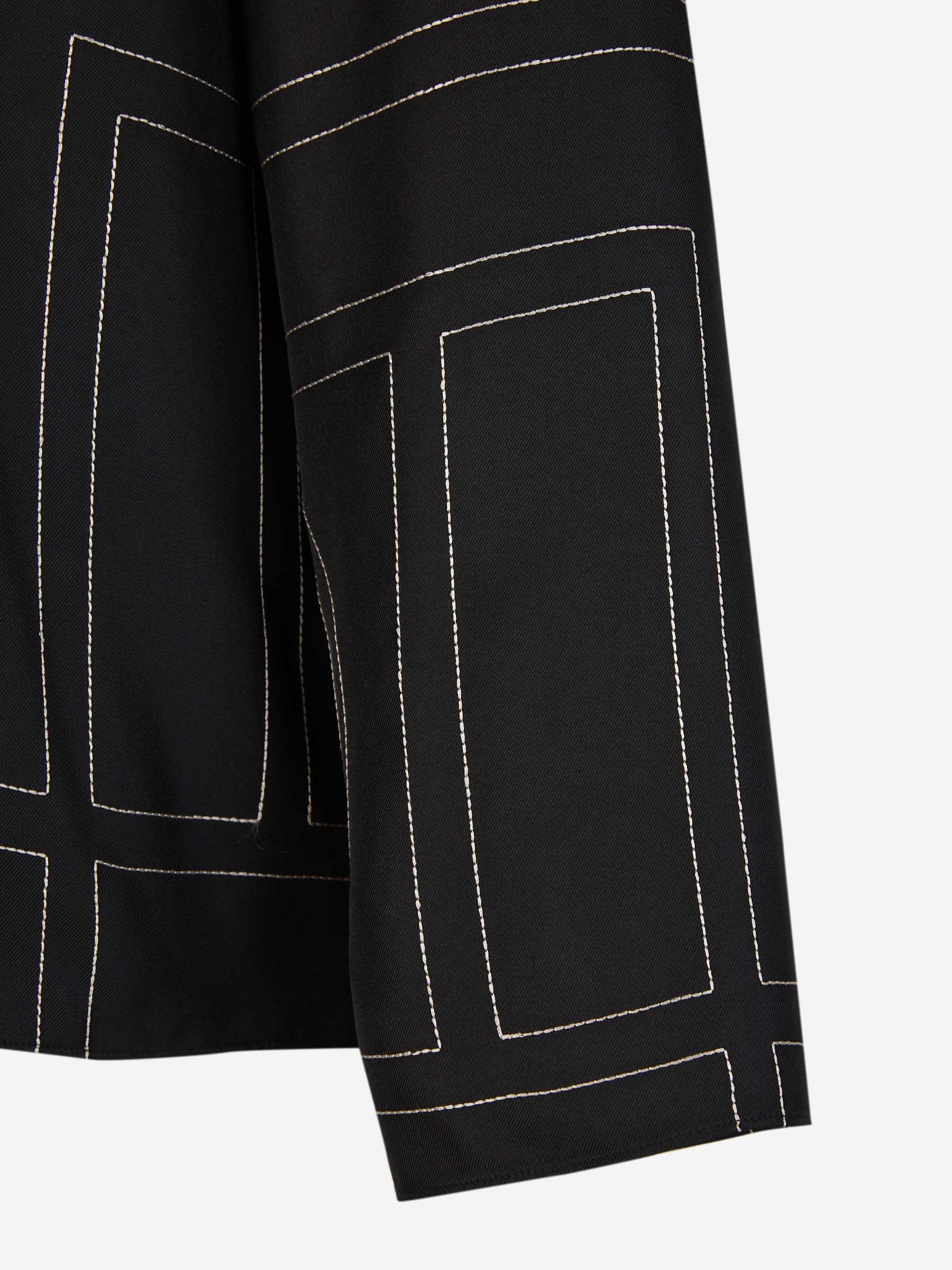 MONOGRAM SILK BLOUSE - 4