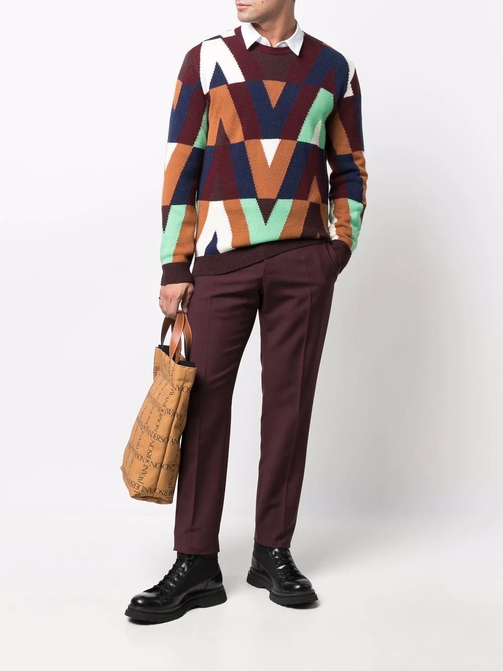 logo-intarsia jumper - 2
