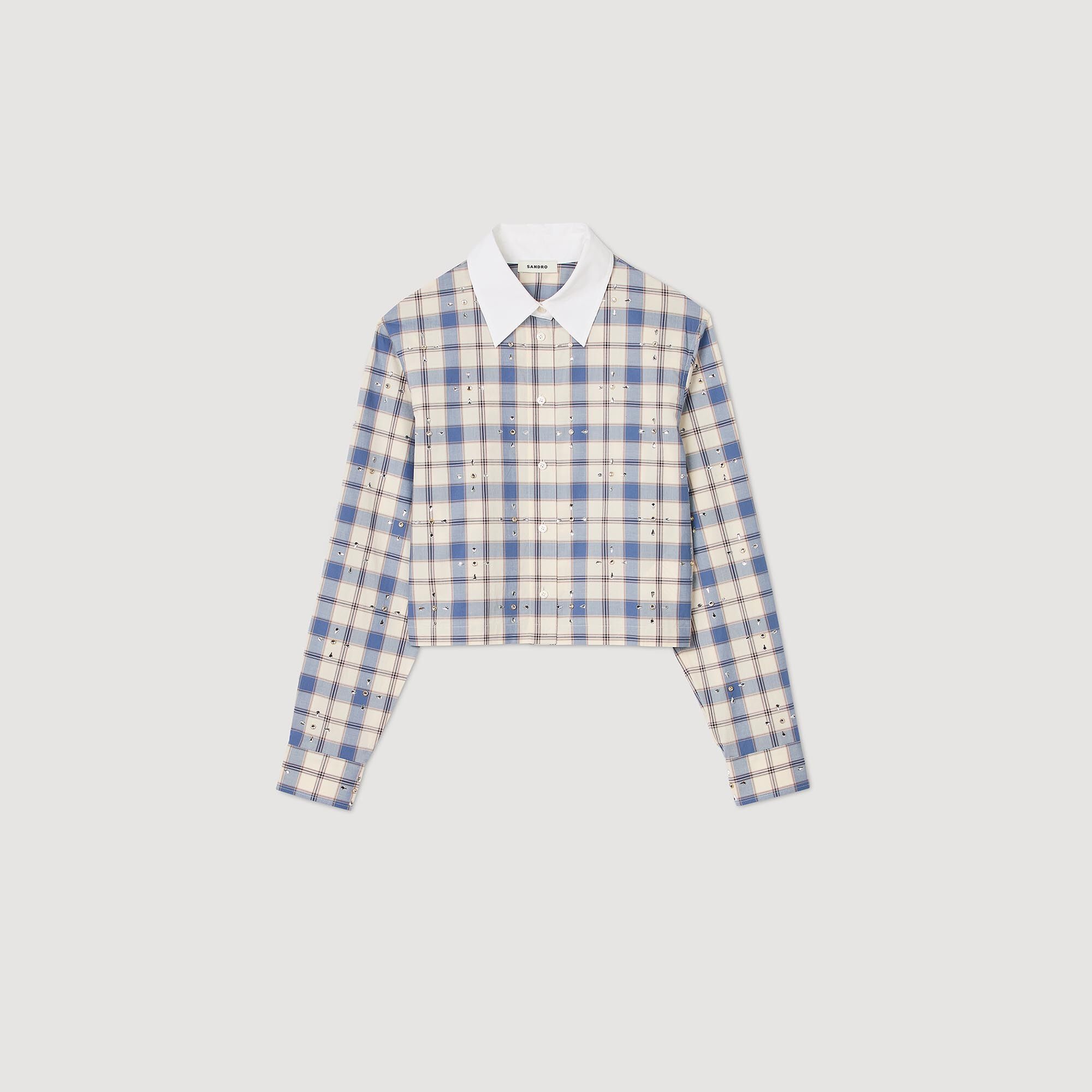 RHINESTONE CHECK SHIRT - 1