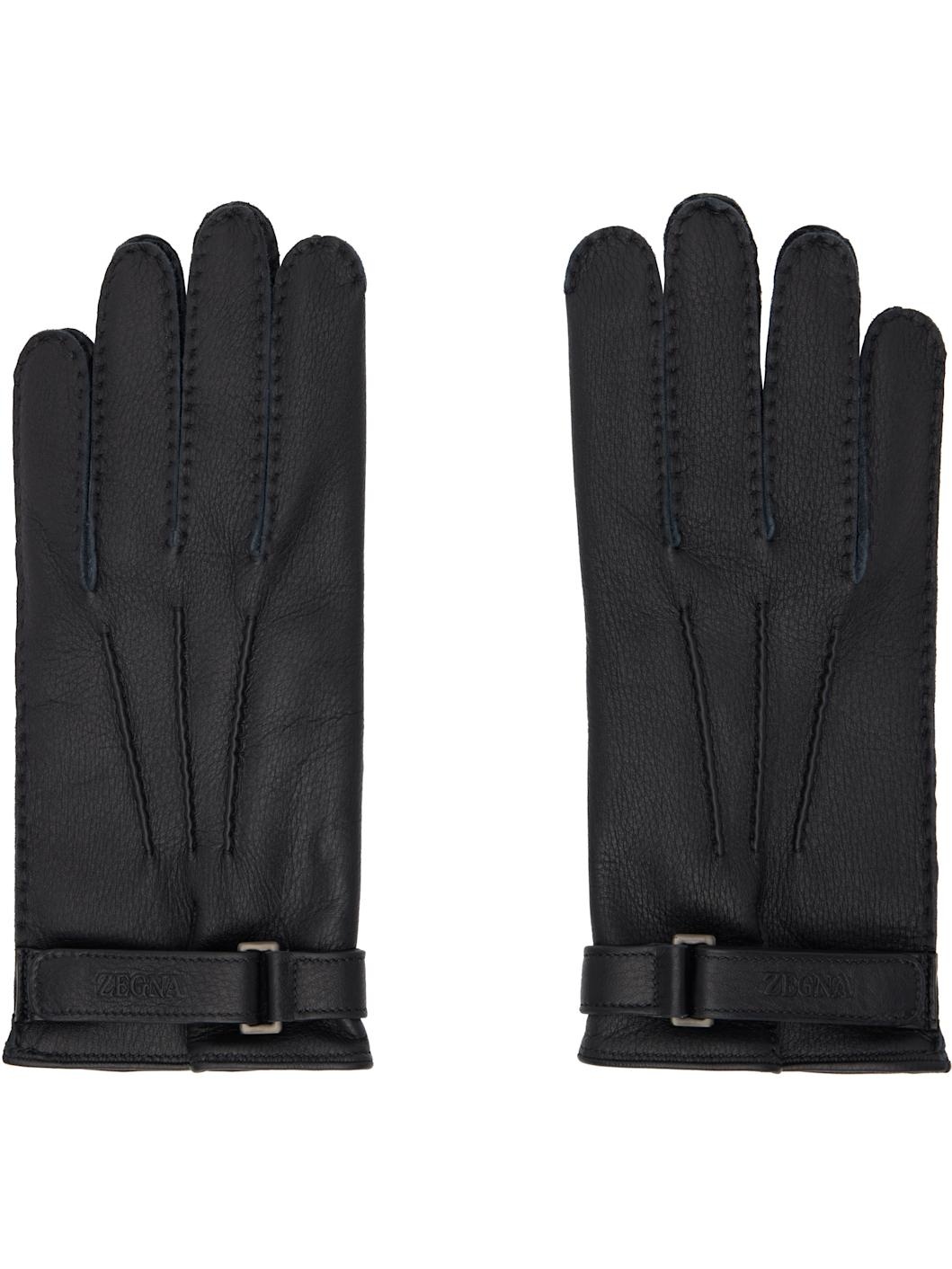 Black Deerskin Gloves - 1