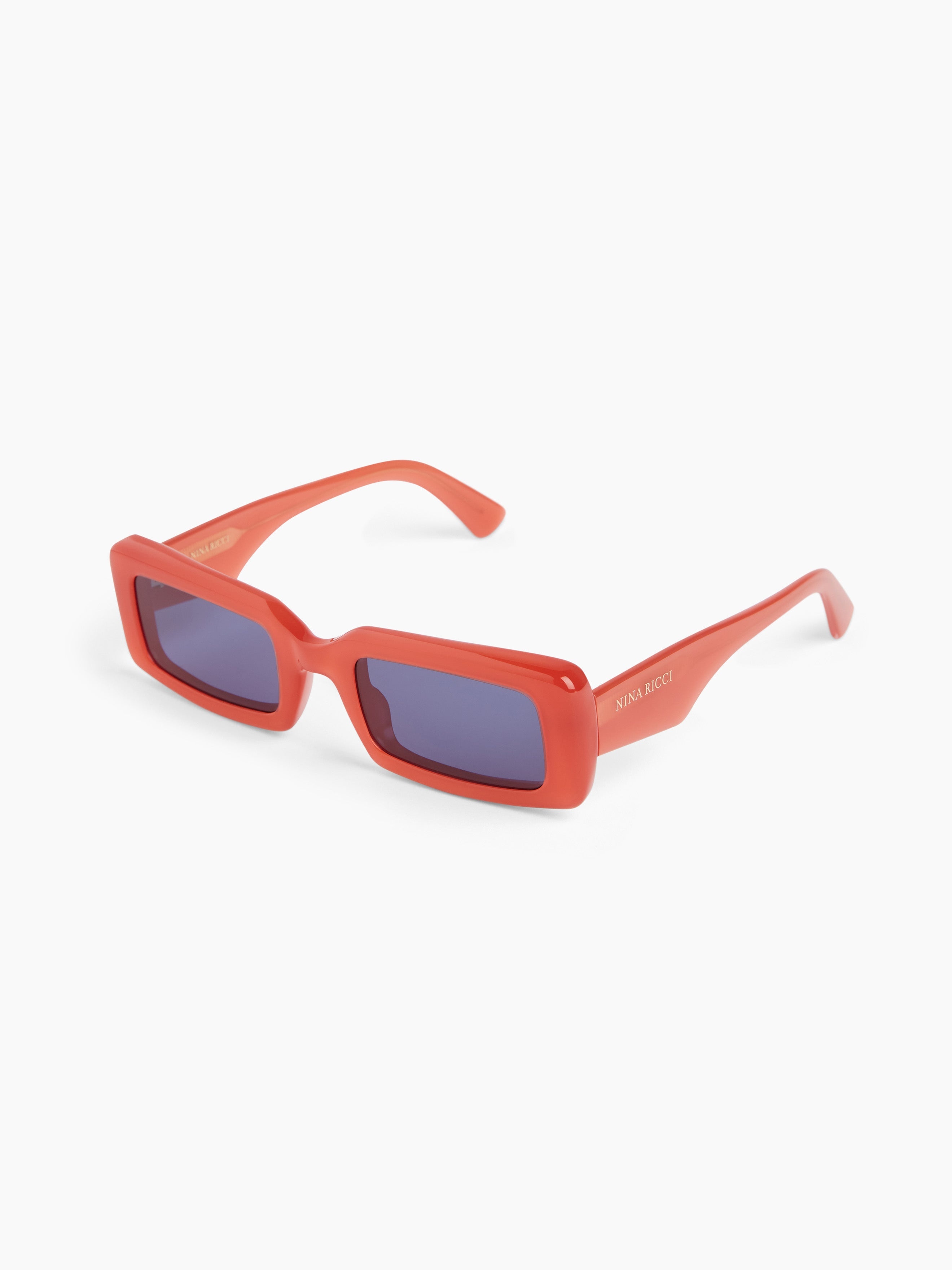 Waves rectangular shiny red Sunglasses - 4