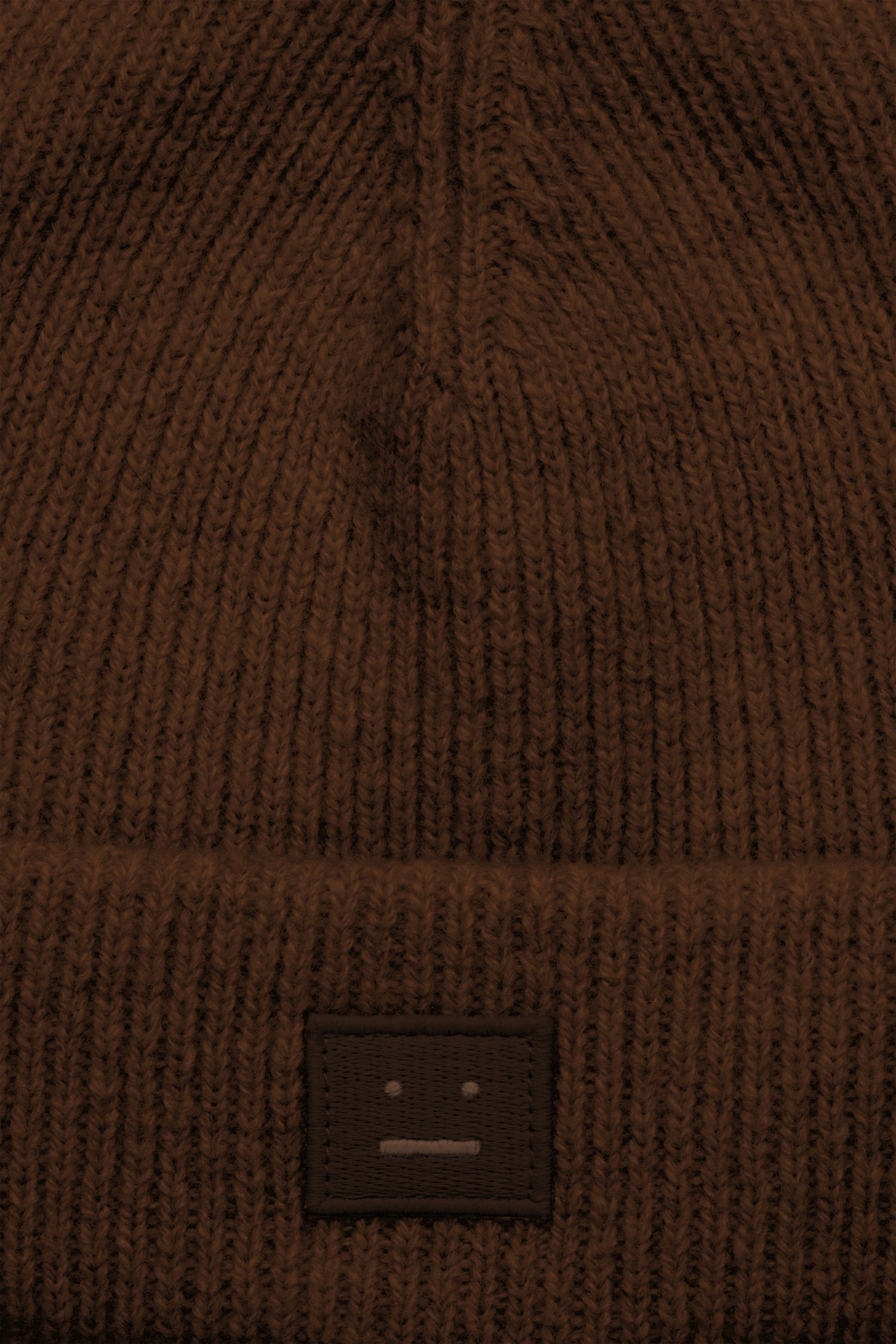 Face patch beanie dark brown - 2