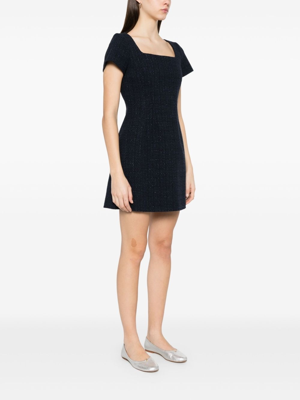 lurex-detail mini dress - 3