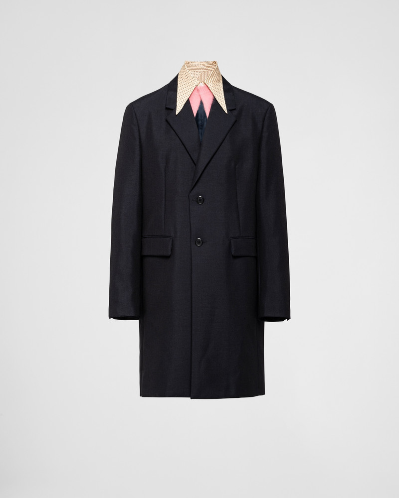 Mohair wool coat with collar - 1