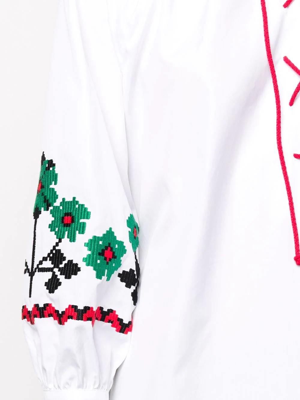 drawstring floral embroidered tunic - 5