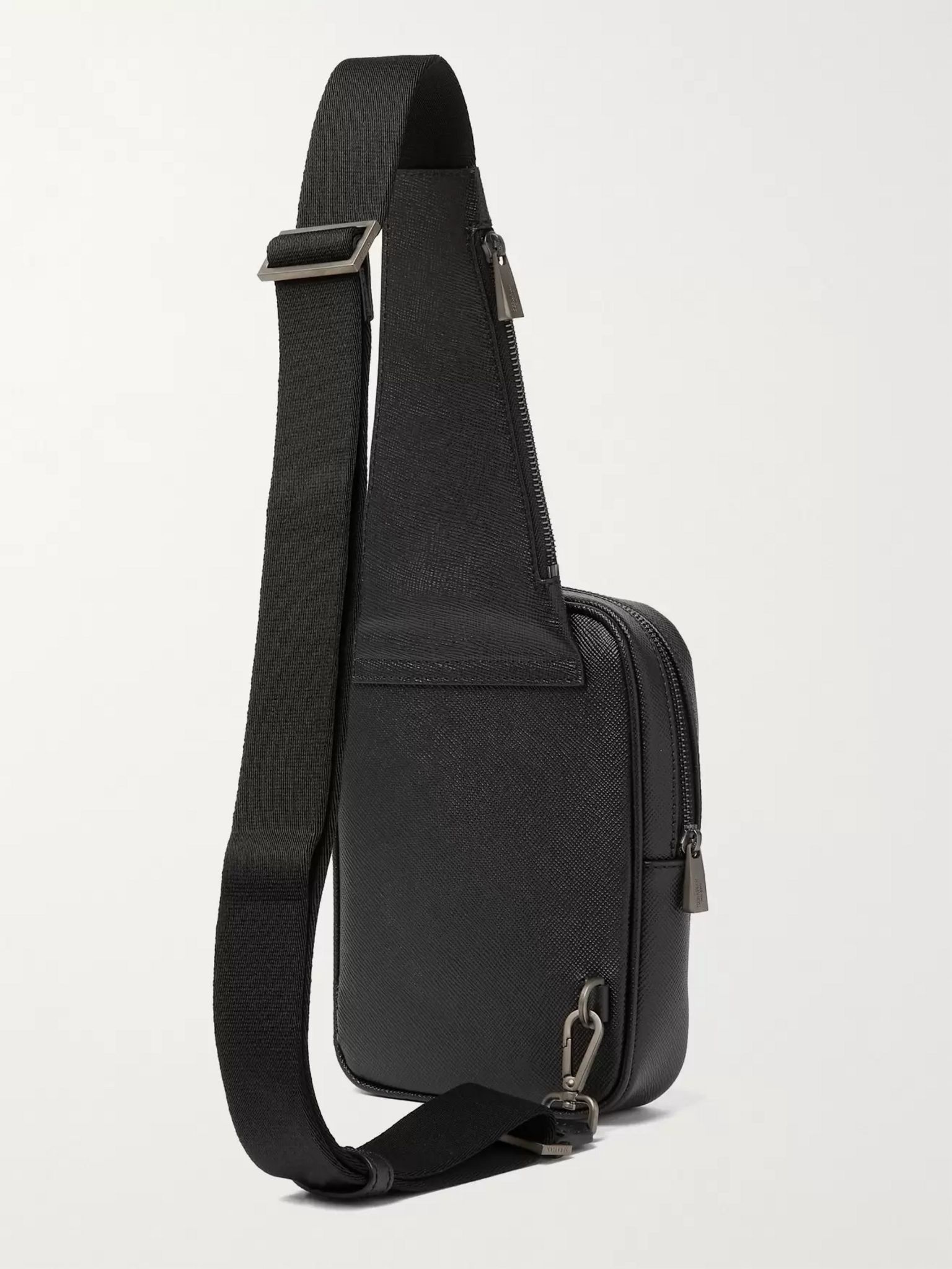 Cross-Grain Leather Backpack - 4