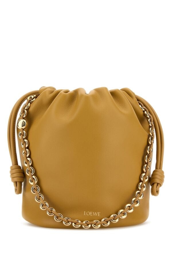 Loewe Woman Beige Nappa Leather Flamenco Bucket Bag - 1