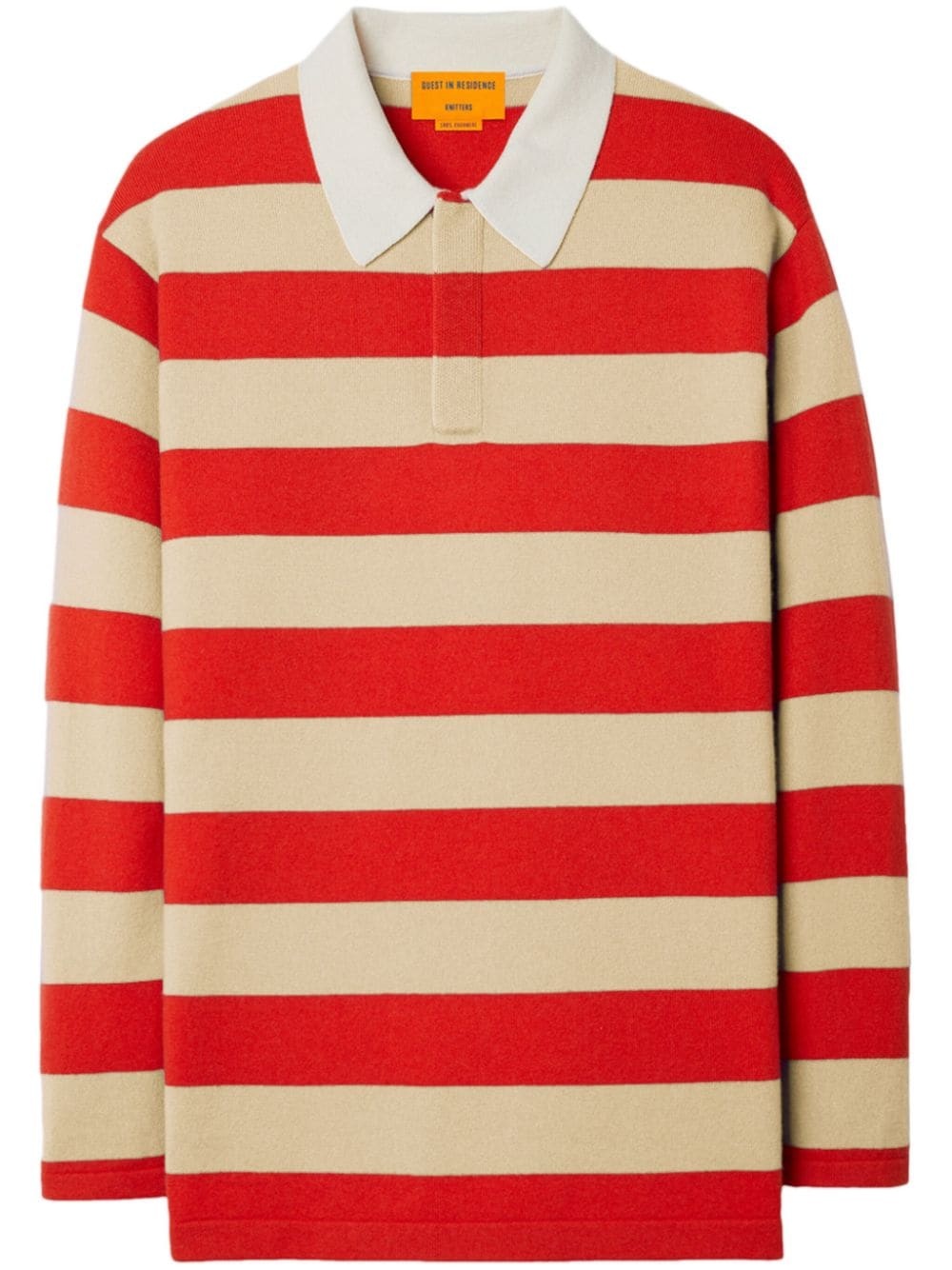 striped rugby polo top - 1