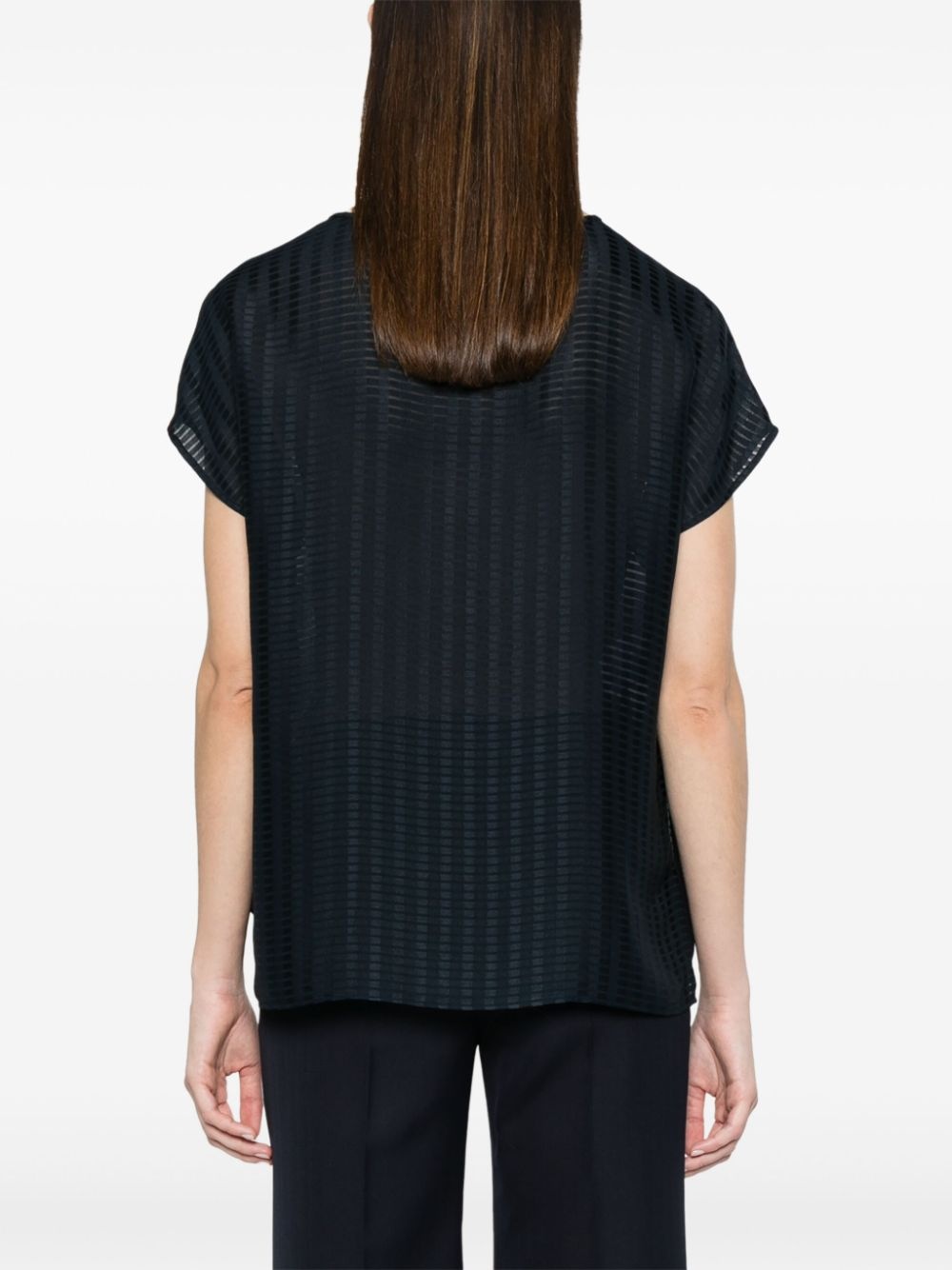 sheer-panels striped T-shirt - 4