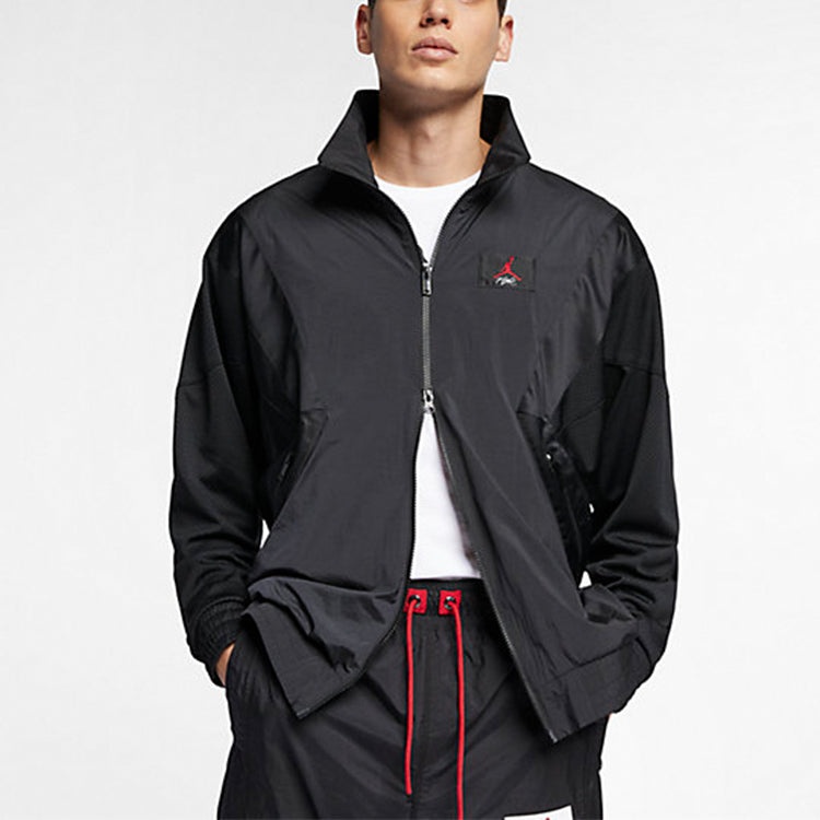 Air Jordan Sports Stand Collar Windproof Woven Jacket Black AO0556-010 - 4