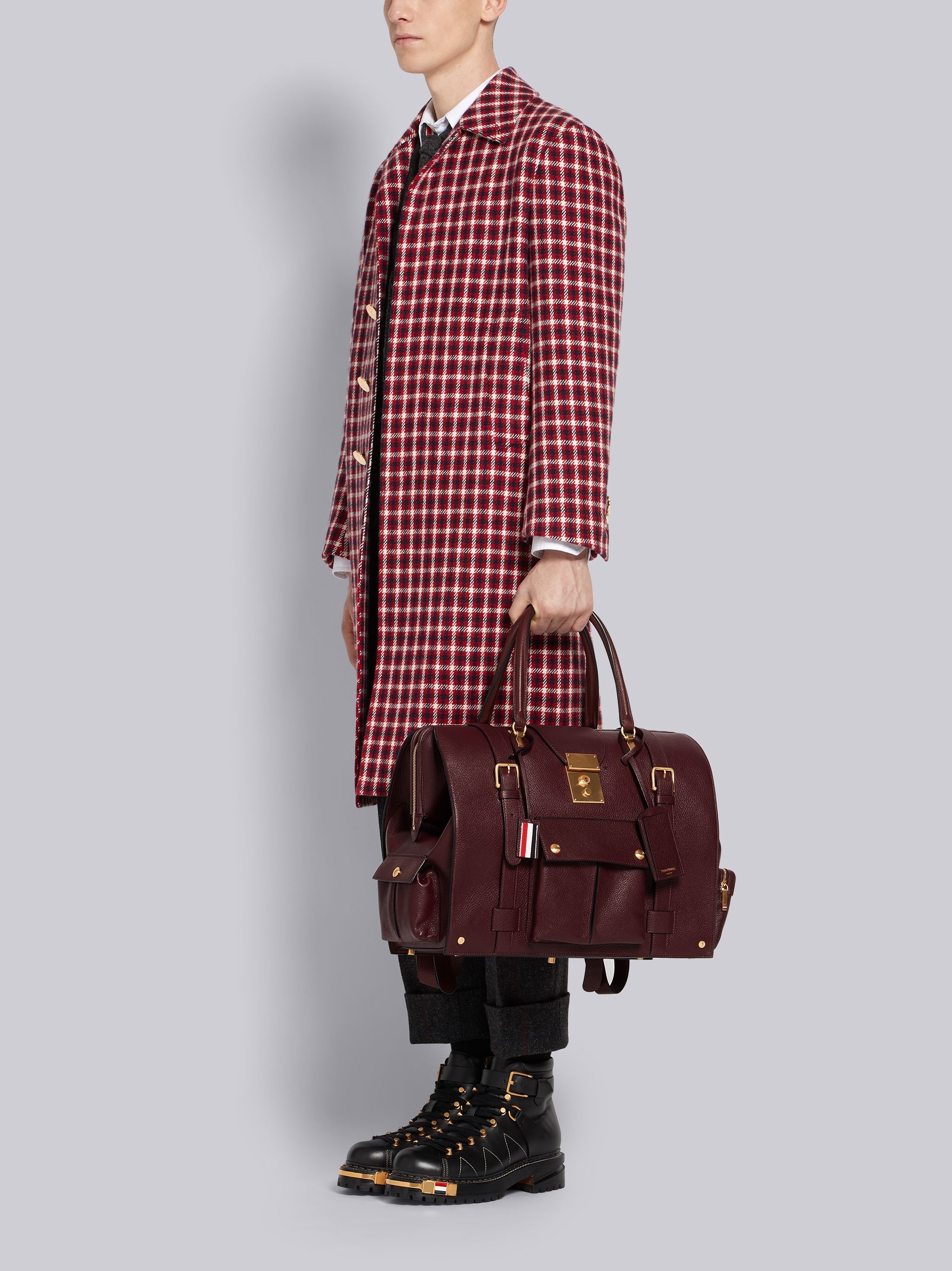 【送料&関税込】Thom Browne Grainy Leather Backpack Pebble Grain Rwb Stripe Backpack | Thom Browne