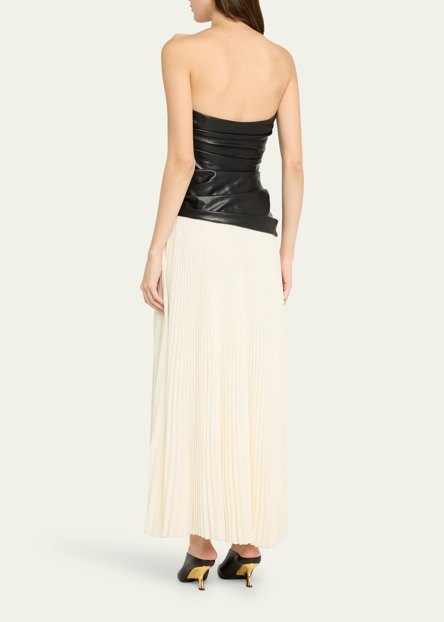 Arie Strapless Bustier Combo Midi Dress - 3