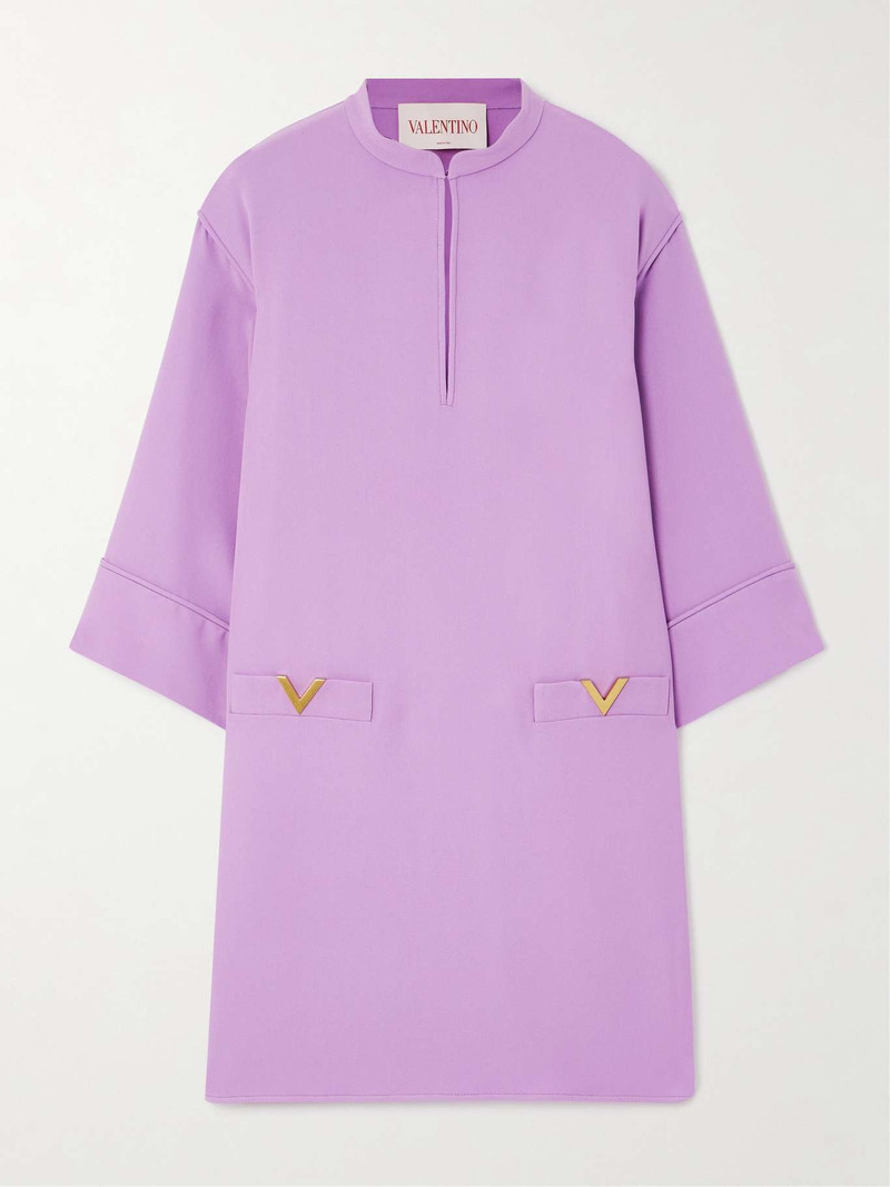 Embellished silk-cady mini dress Purple - 1