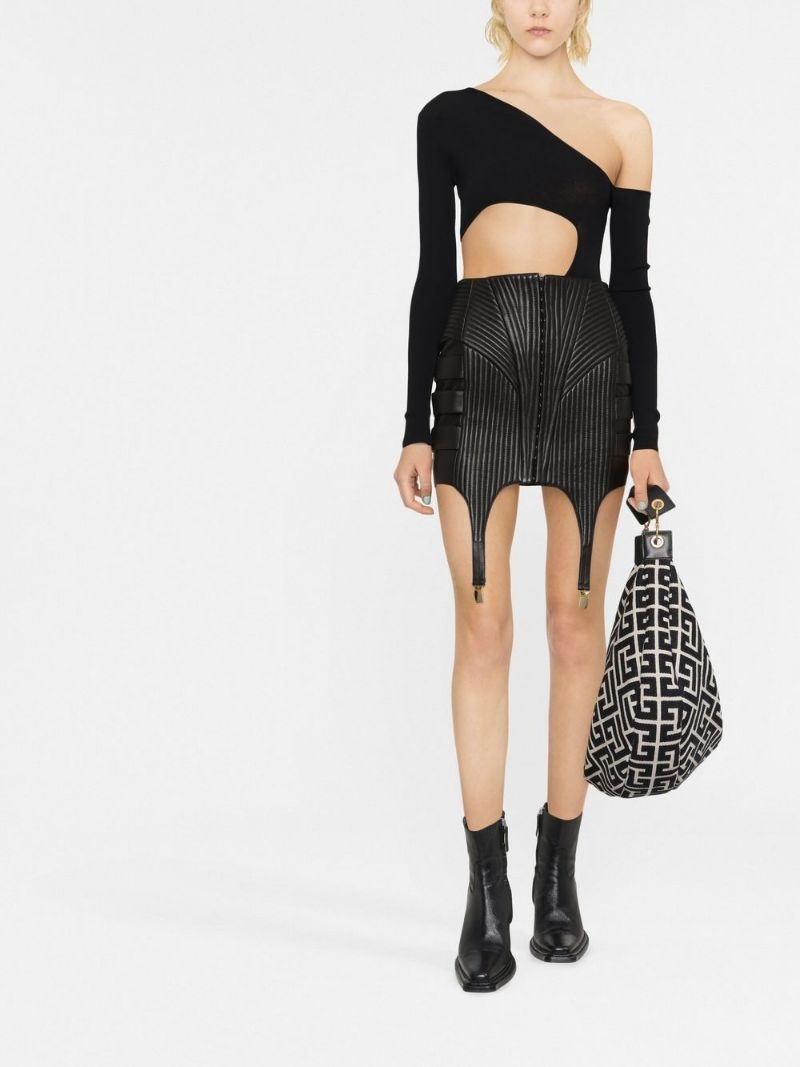 leather mini skirt - 2
