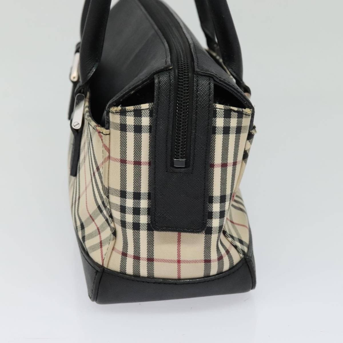 Burberry Nova Check Hand Bag Canvas Beige Black - 3