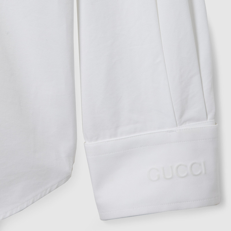 Cotton poplin shirt with Gucci detail 10
