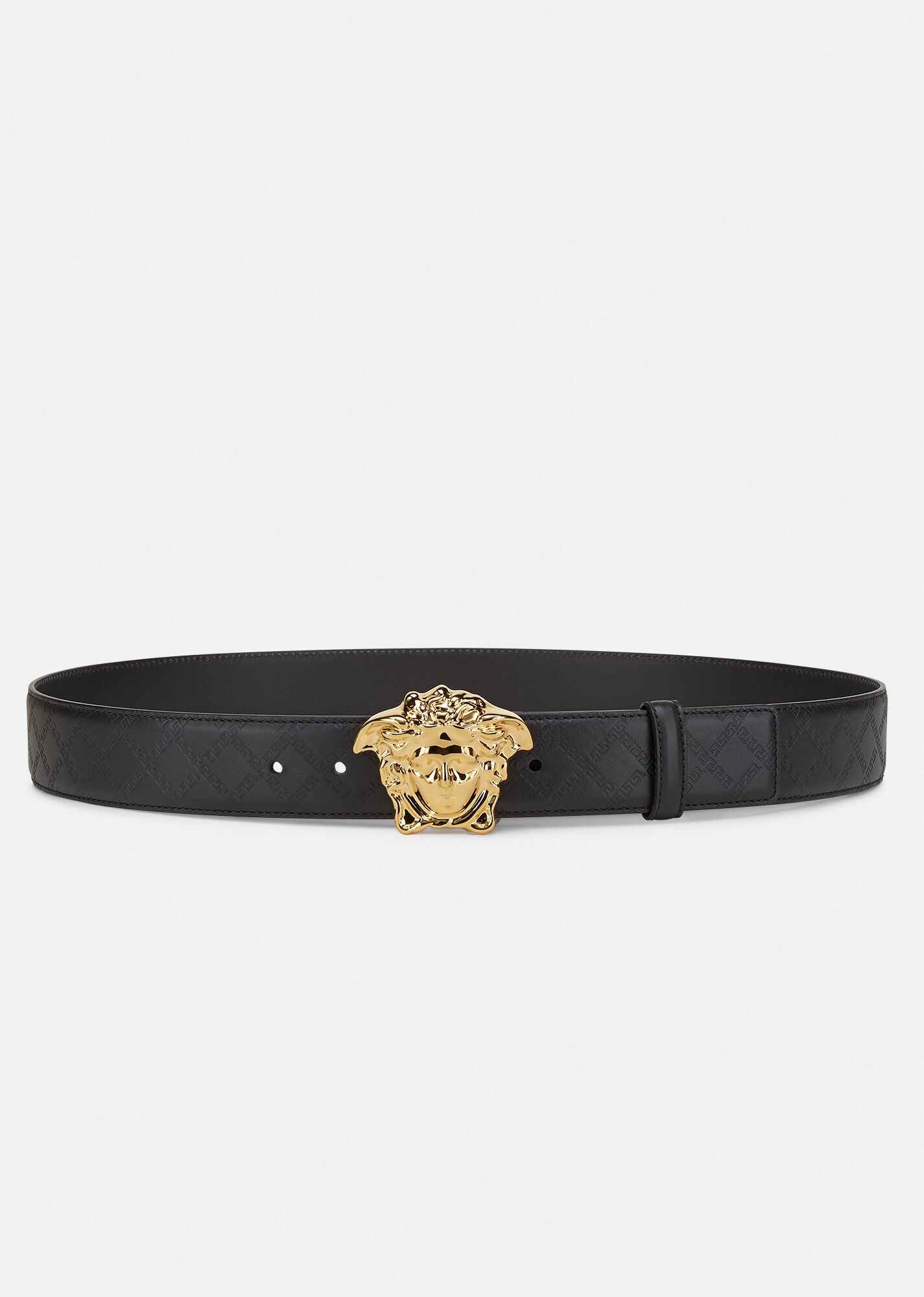 Medusa Embossed Greca Leather Belt Classic - 1