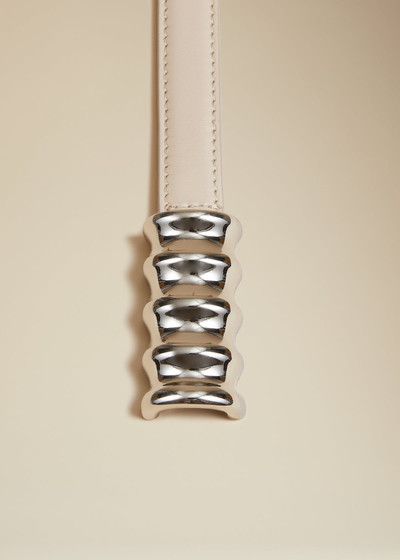KHAITE The Small Julius Belt in Cream Leather with Silver outlook