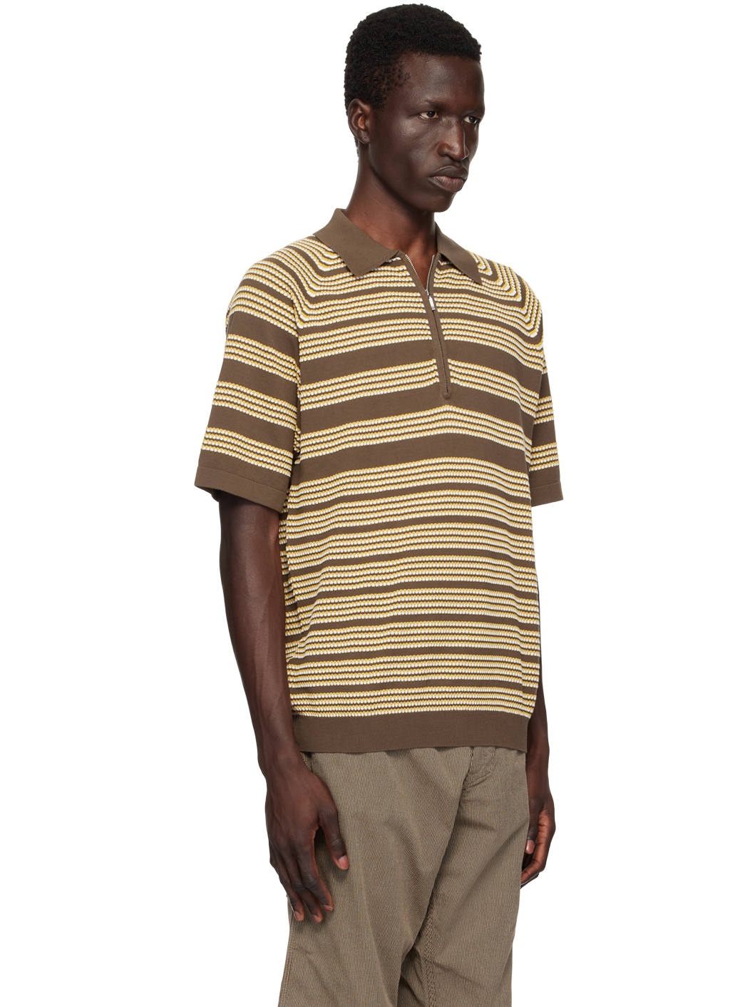 Brown Jacquard Polo - 2