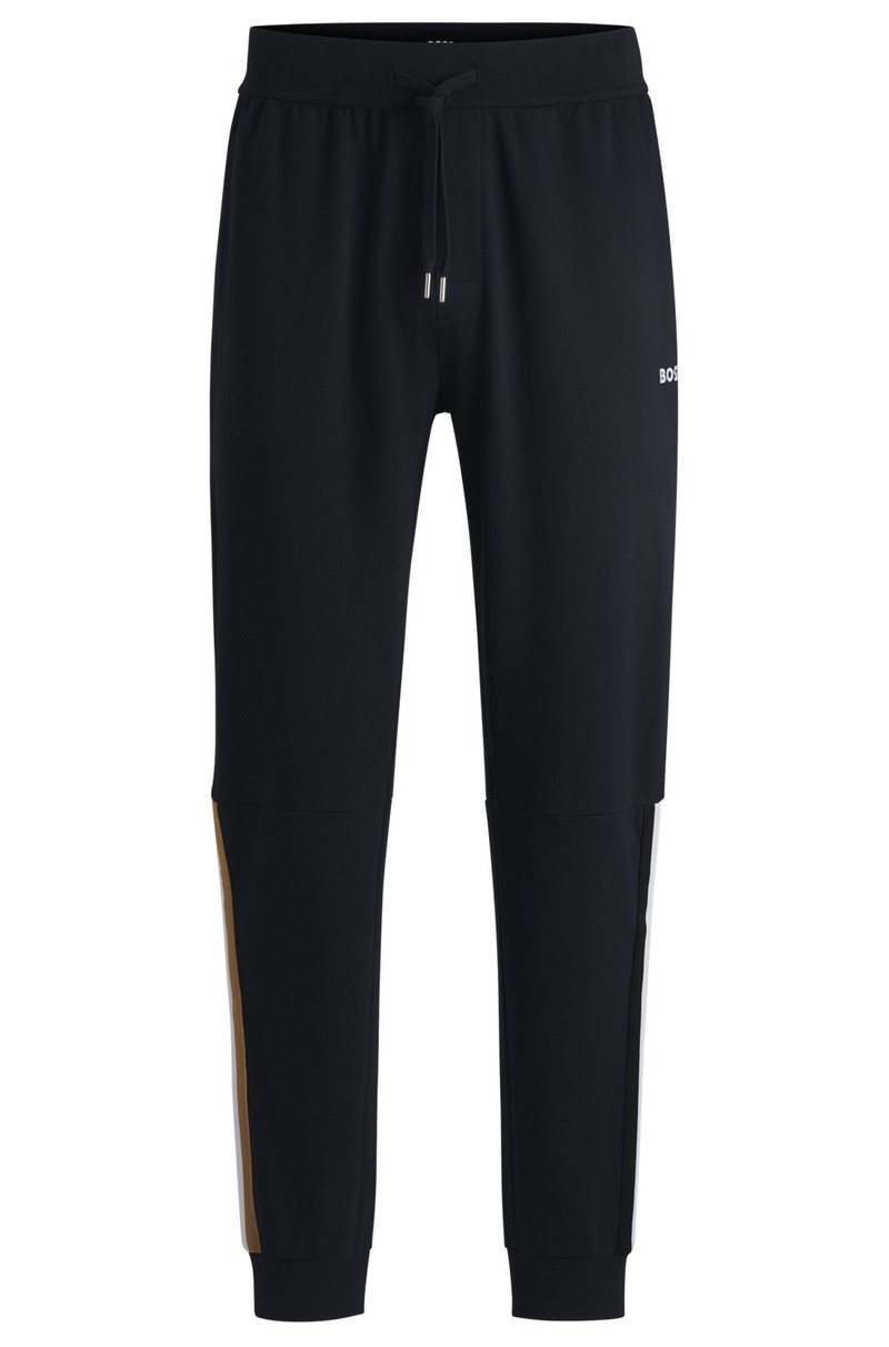 COTTON-TERRY TRACKSUIT BOTTOMS WITH TAPE INSERTS 1