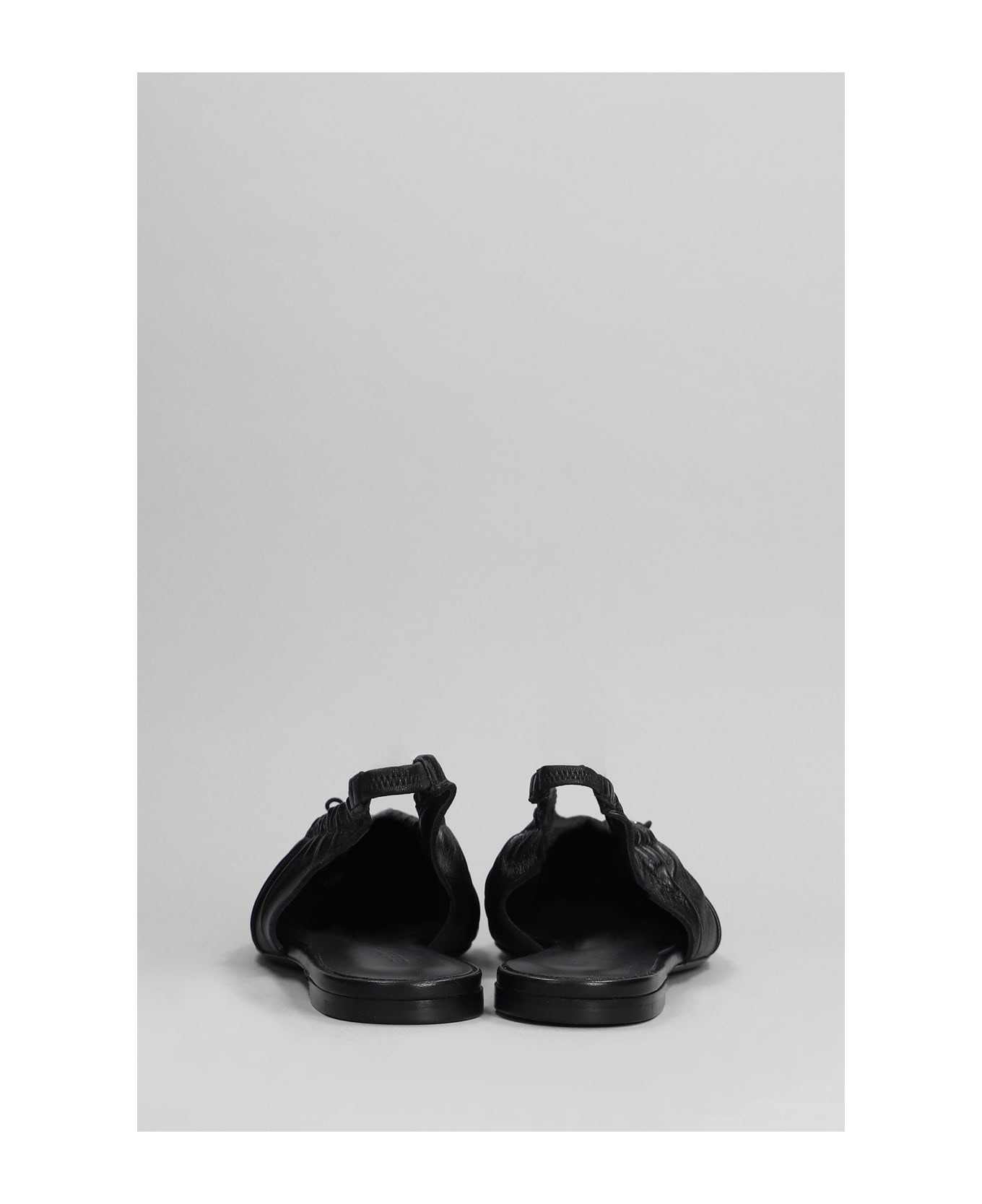 Ballet Flats In Black Leather - 4