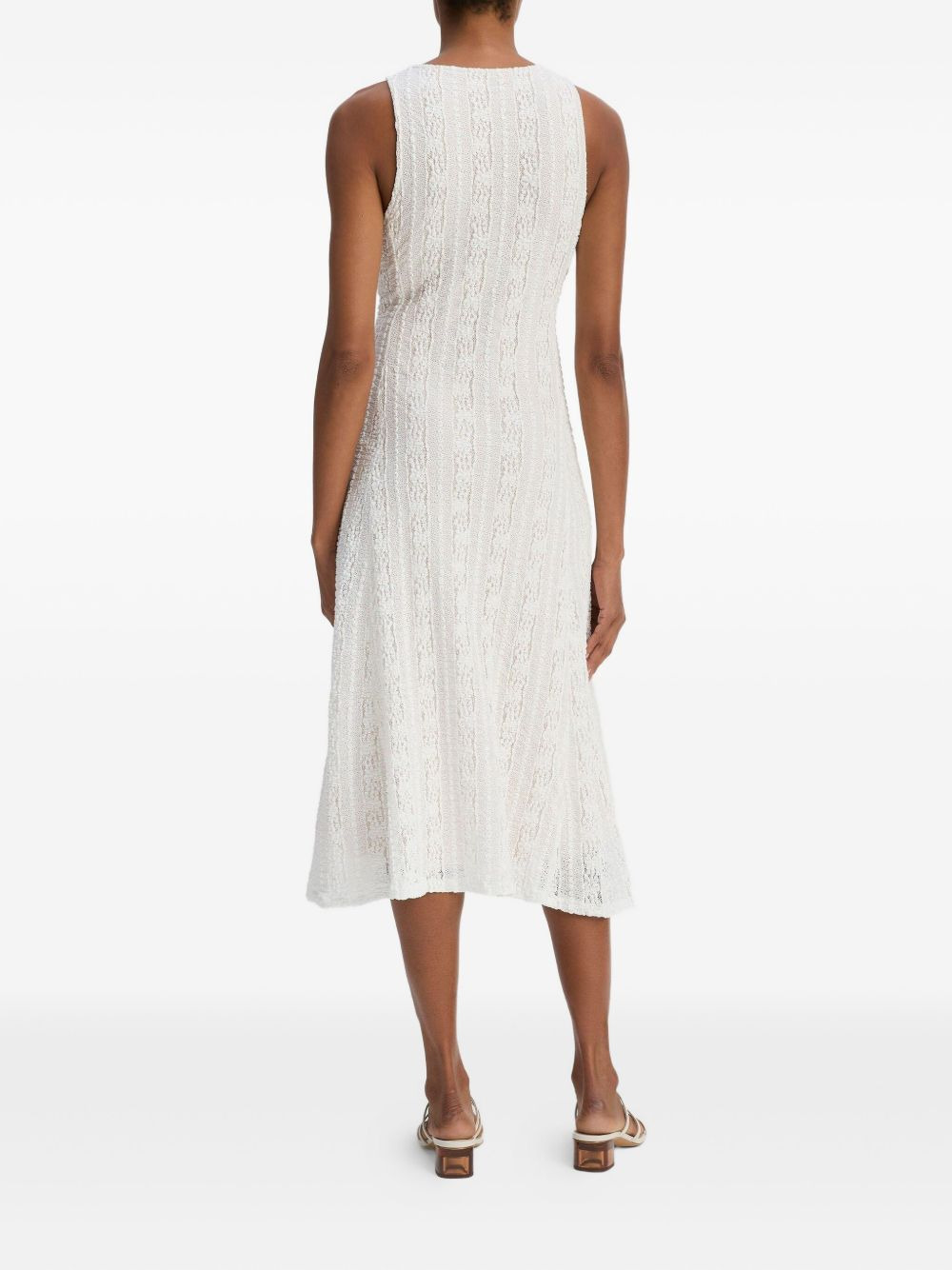 sleeveless lace dress - 4