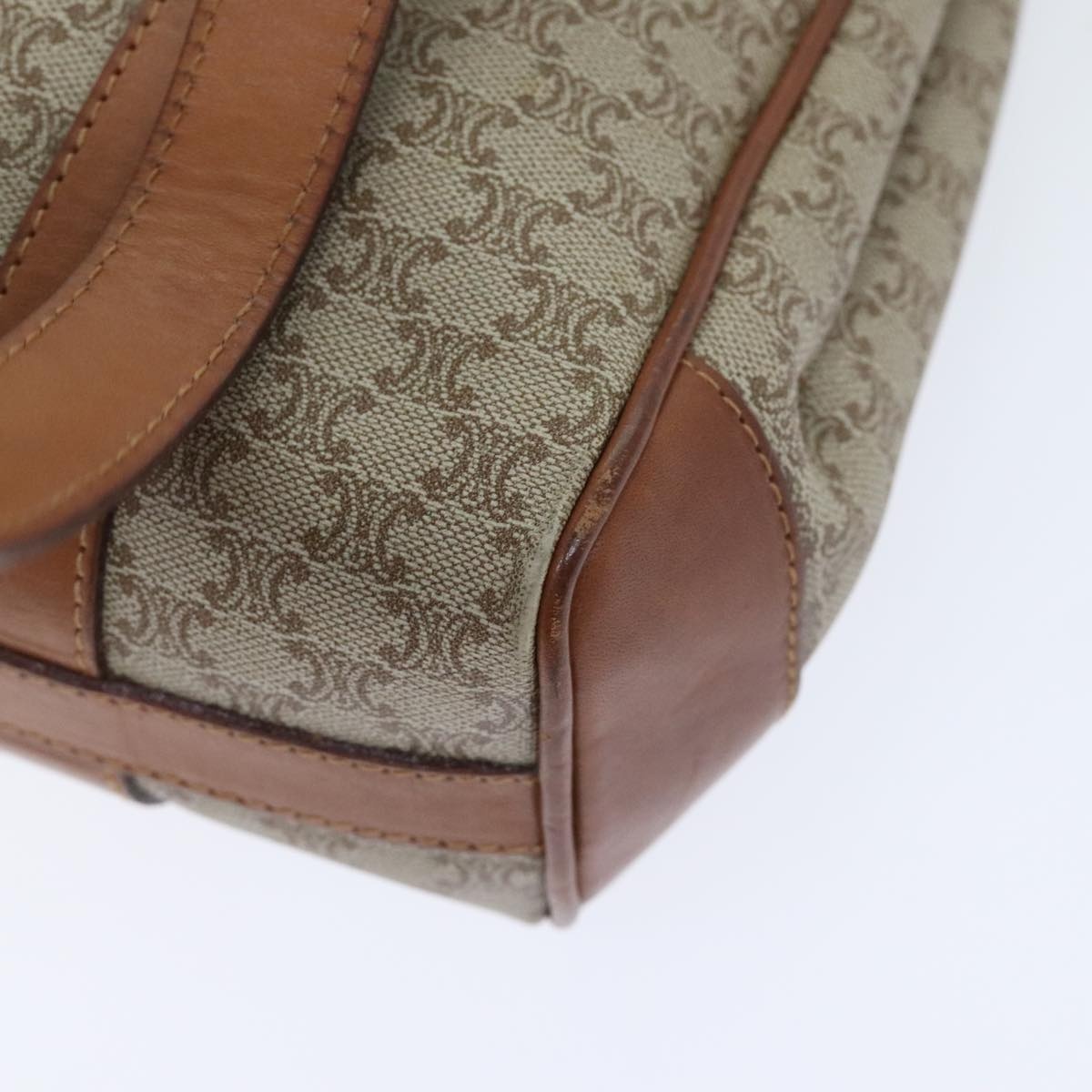 CELINE Macadam Canvas Hand Bag Beige Gold - 14