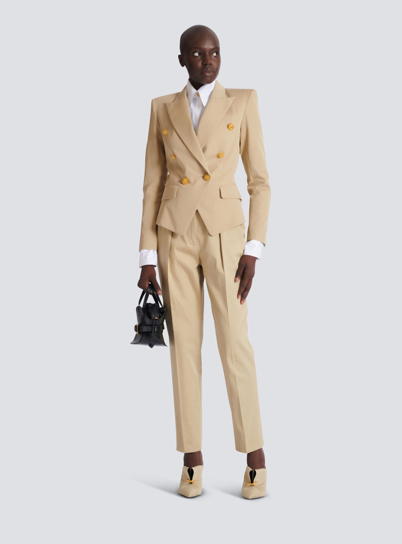 Balmain Darted 7/8 trousers in cotton gabardine outlook