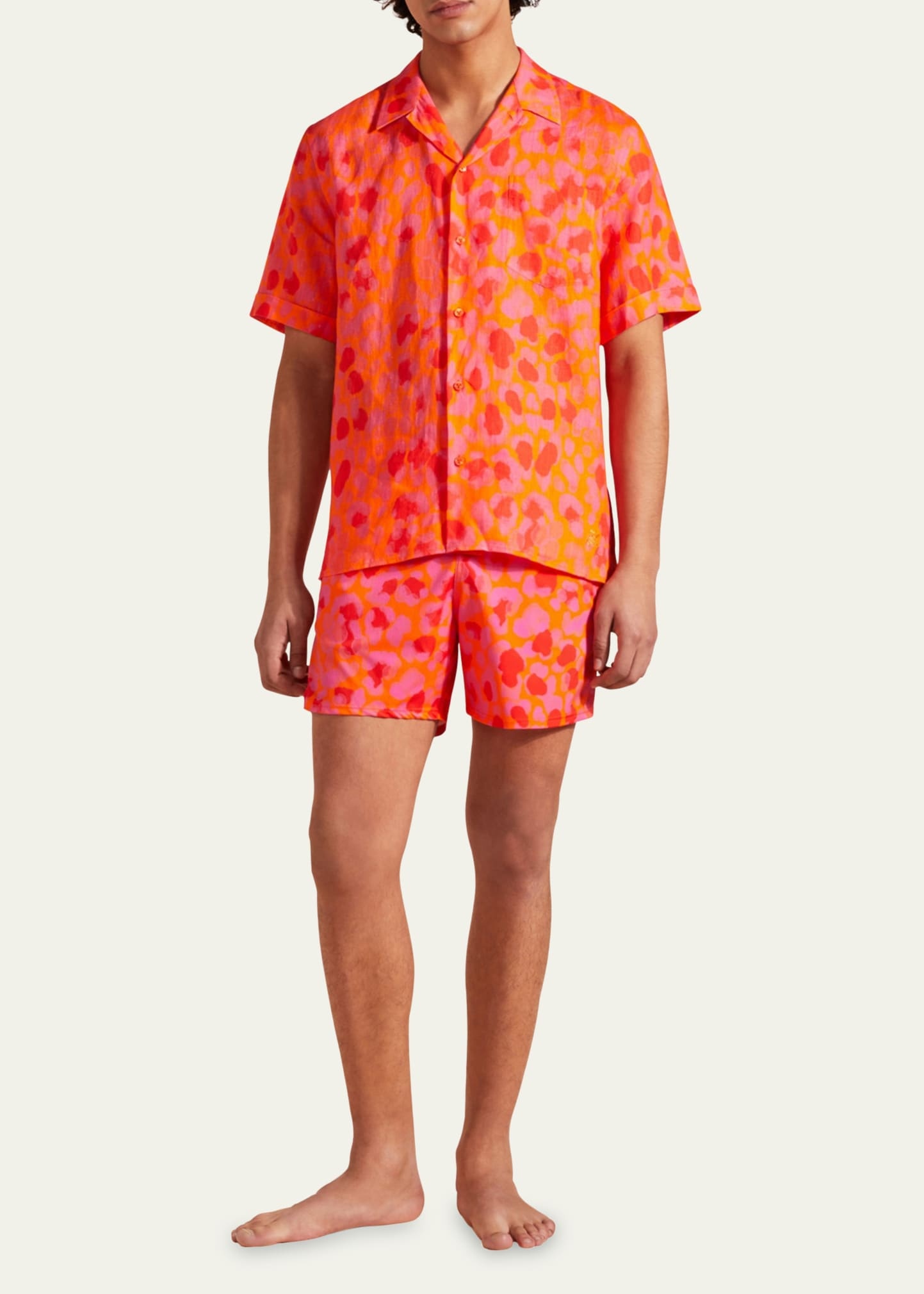 Men's New Leopard Linen Camp Shirt - 2