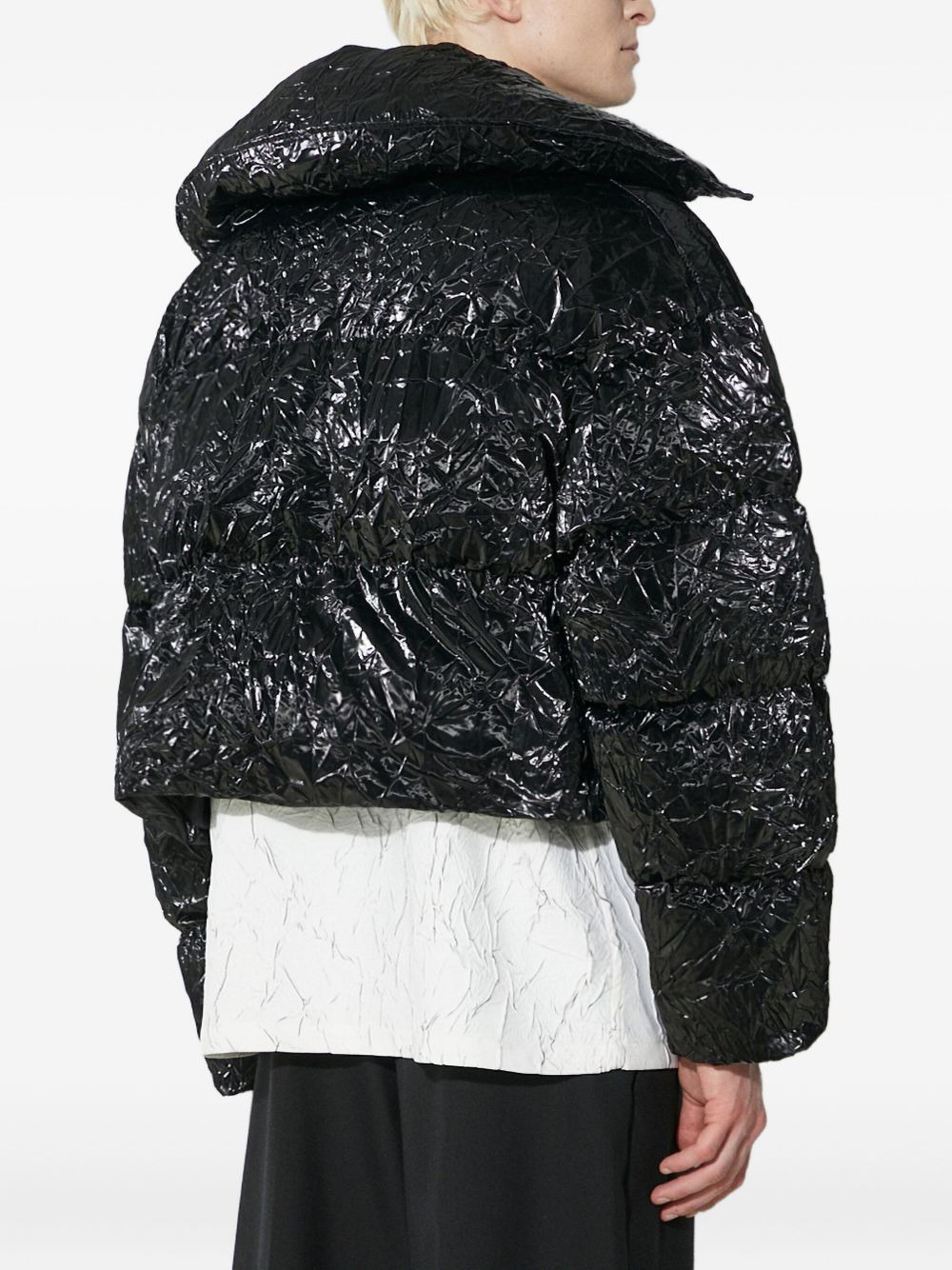 wrinkle-effect padded jacket - 2