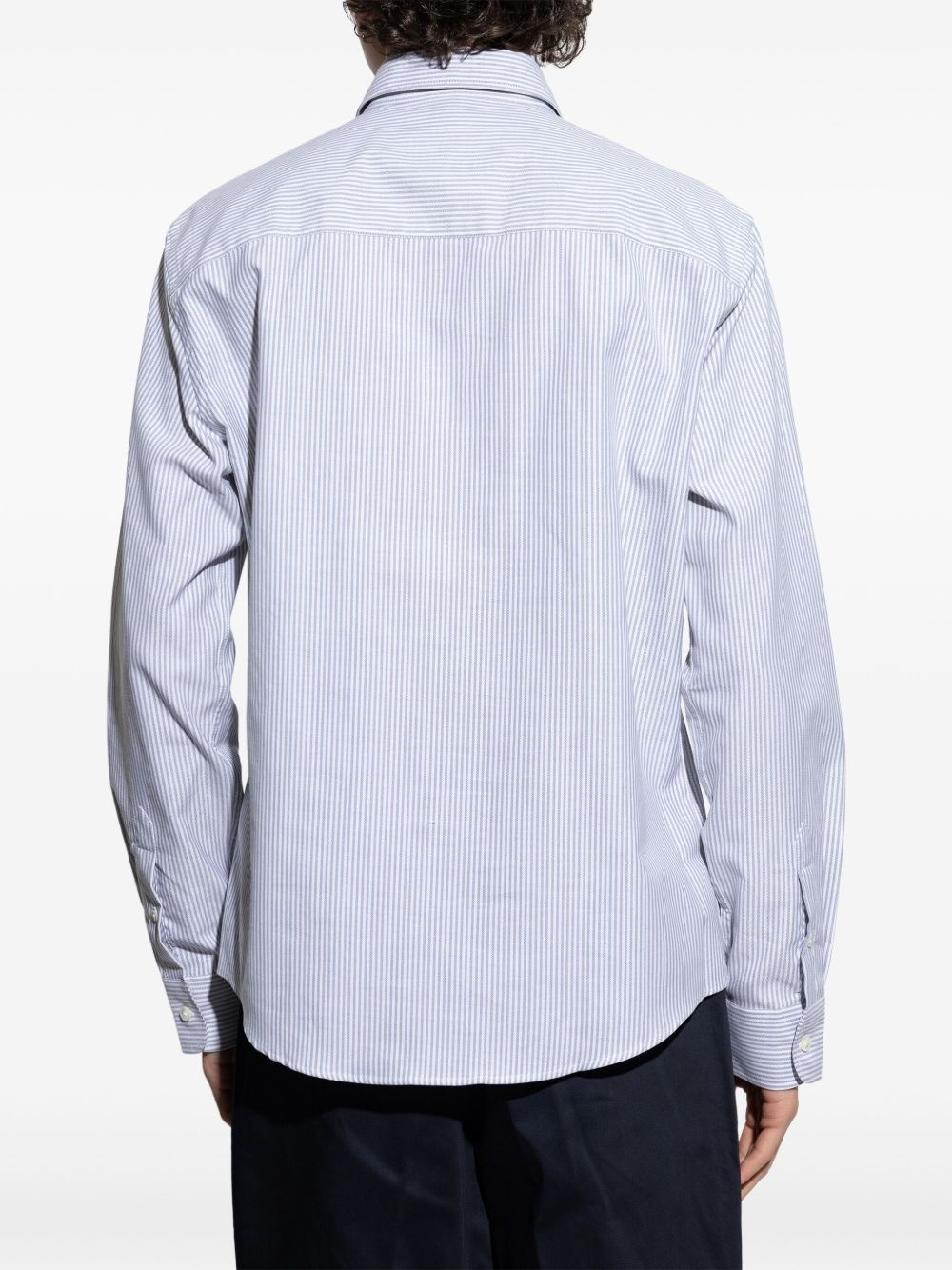 logo-embroidered cotton shirt - 4