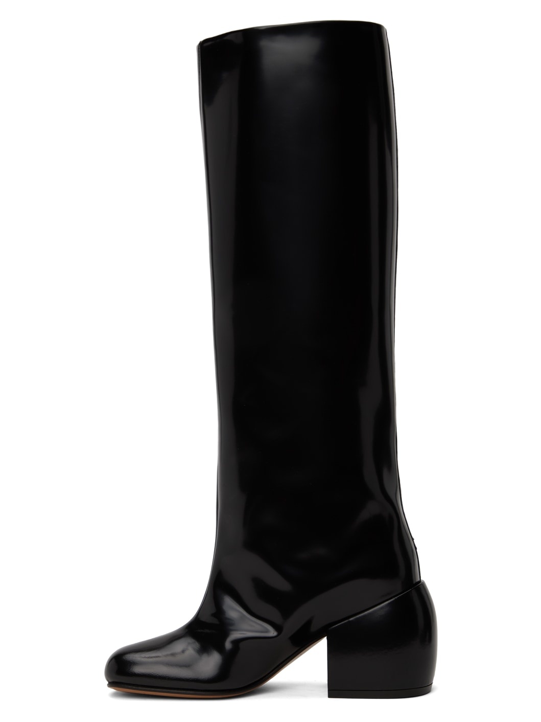 Black Polished Tall Boots - 3