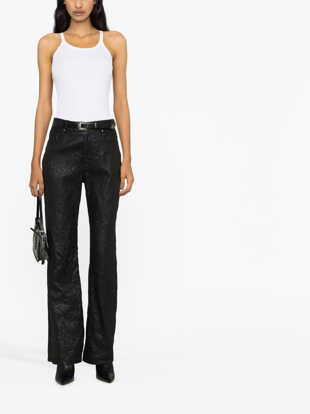 Evy crinkled leather trousers - 2