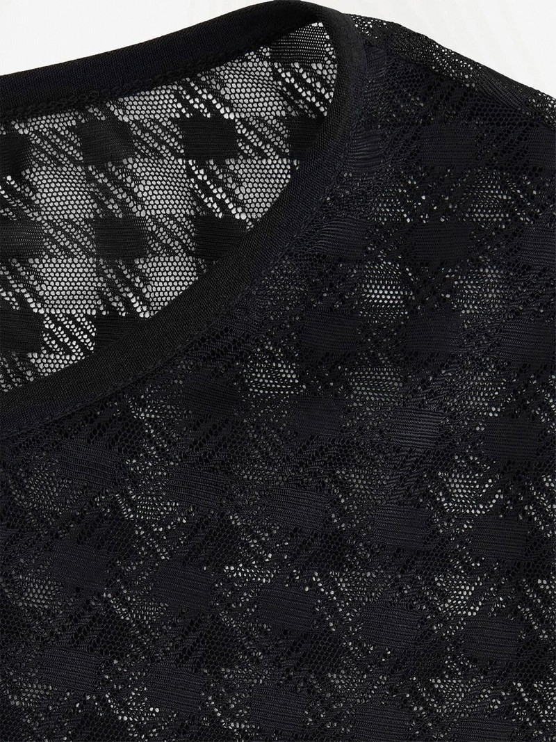 Gingham 패턴 레이스 드레스 5