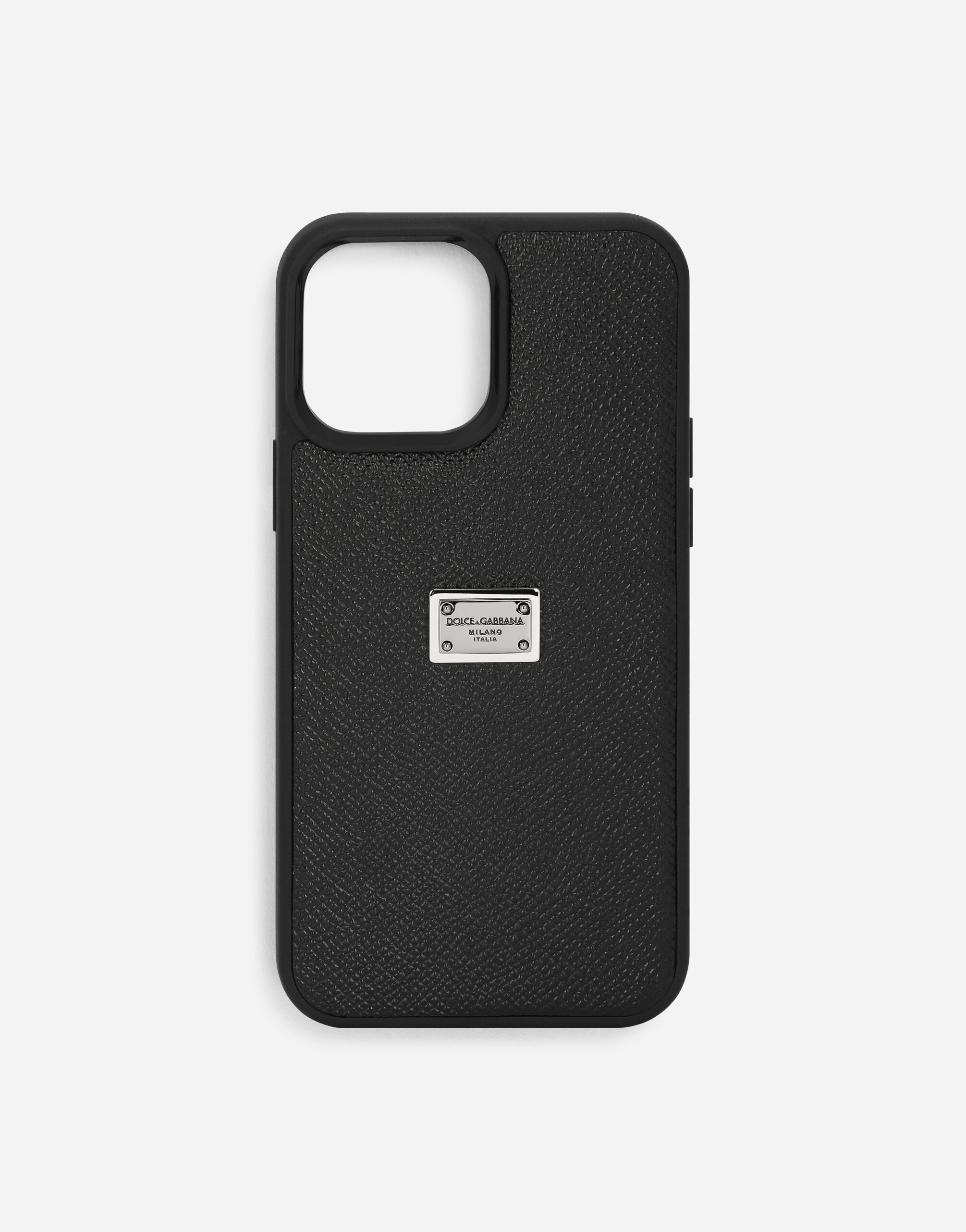 Calfskin iPhone 13 Pro Max cover with logo tag - 1