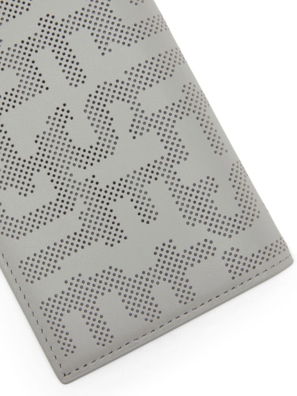 logo-perforated leather wallet - 3
