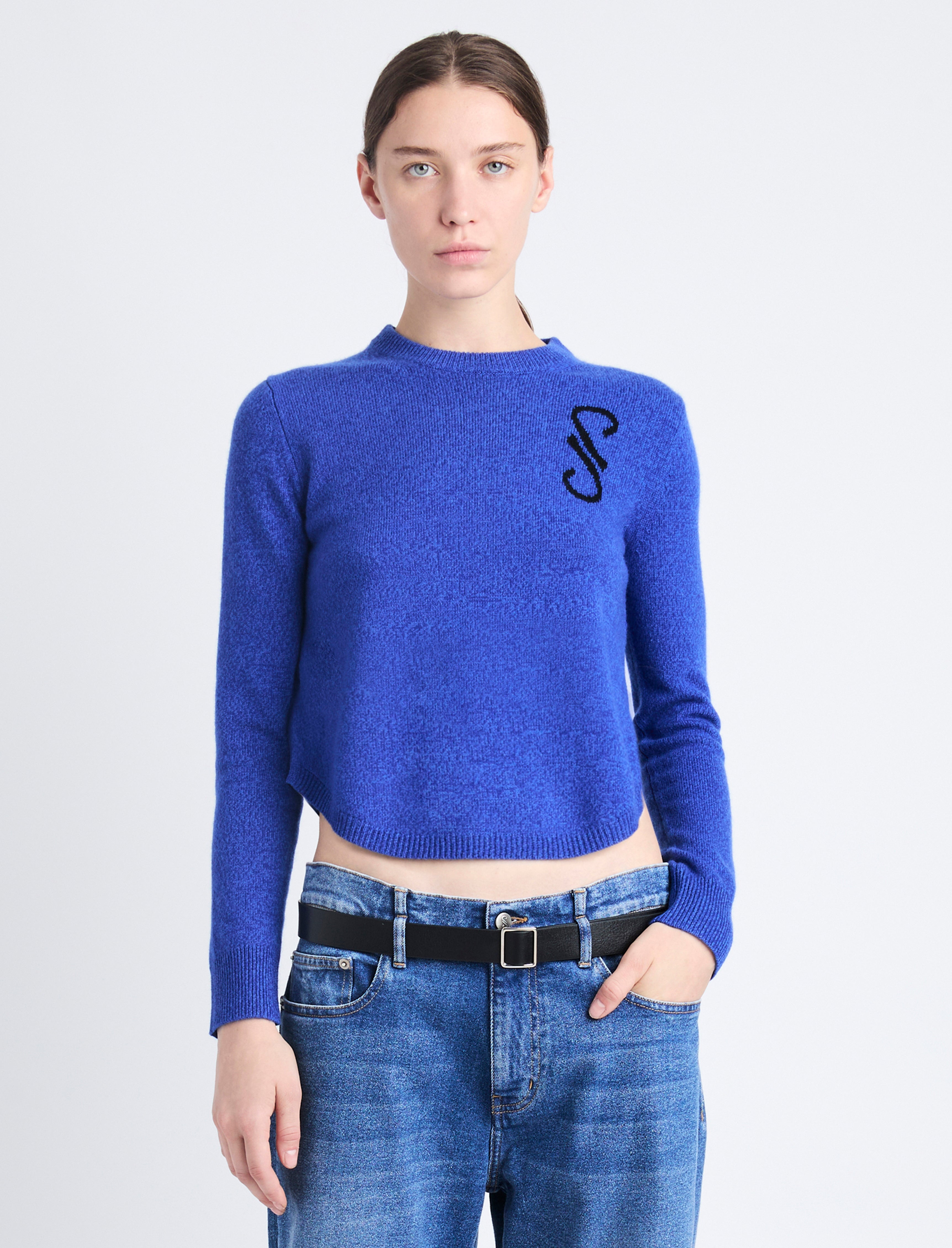 Stella Monogram Sweater in Cashmere Jacquard - 2