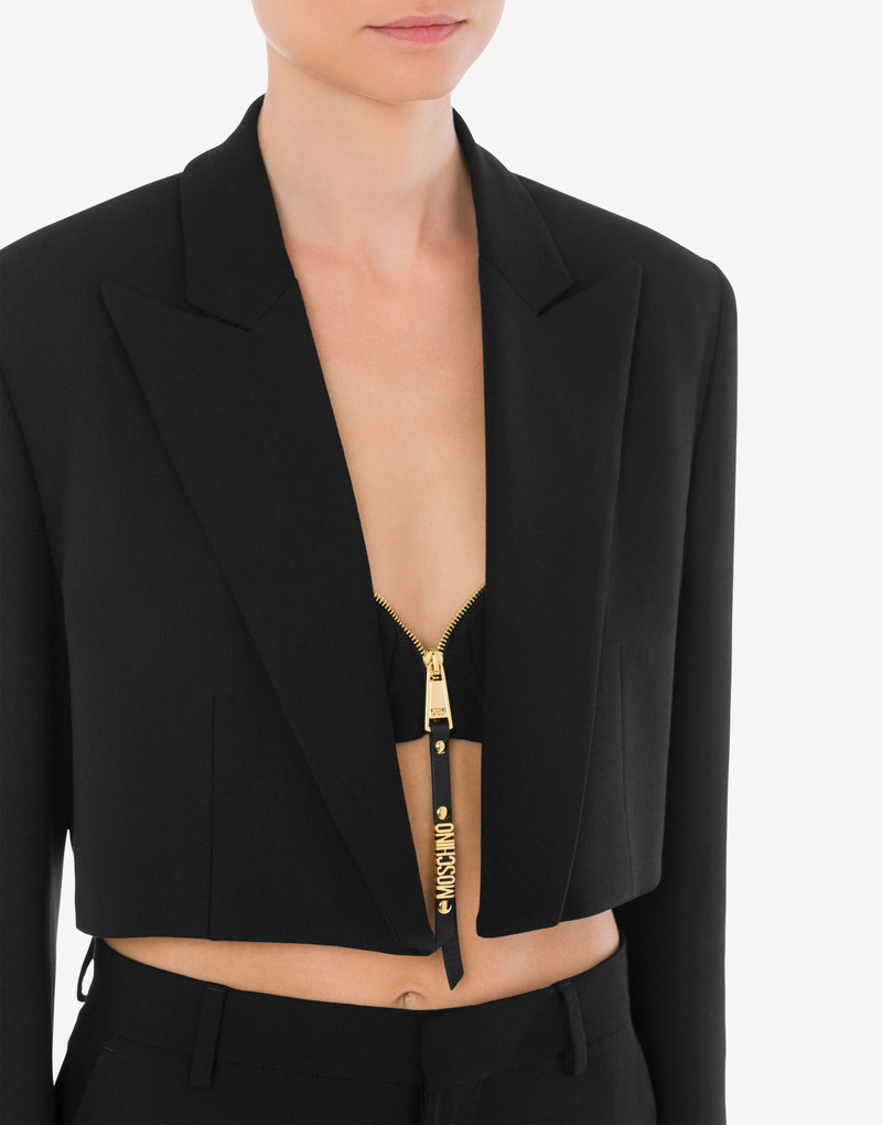 STRETCH GABARDINE CROPPED JACKET 4