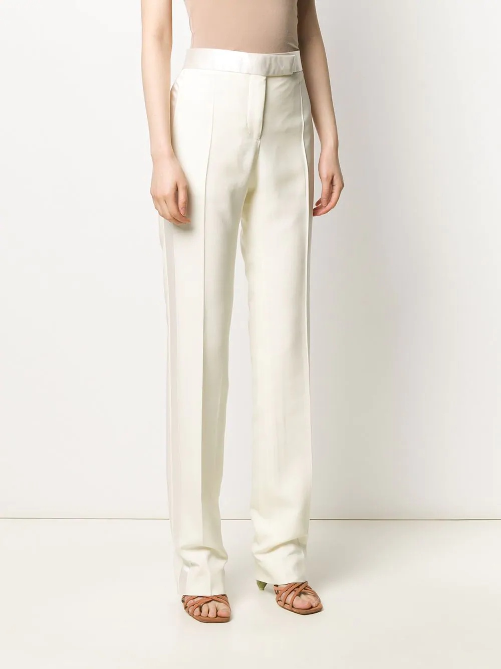 silk waistband tailored trousers - 3