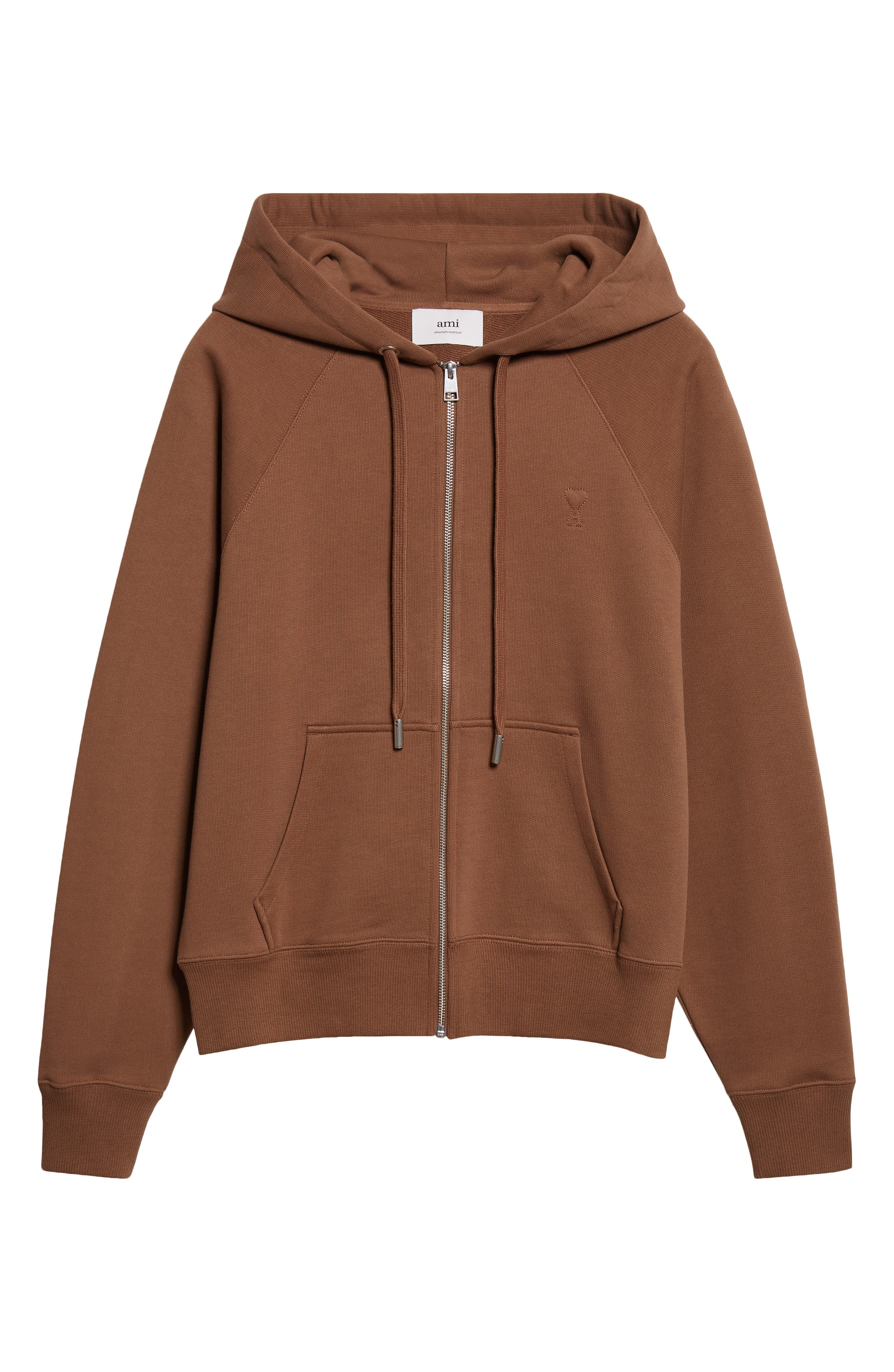 AMI PARIS Ami de Coeur Embroidered Hoodie in Hazelnut at Nordstrom - 5