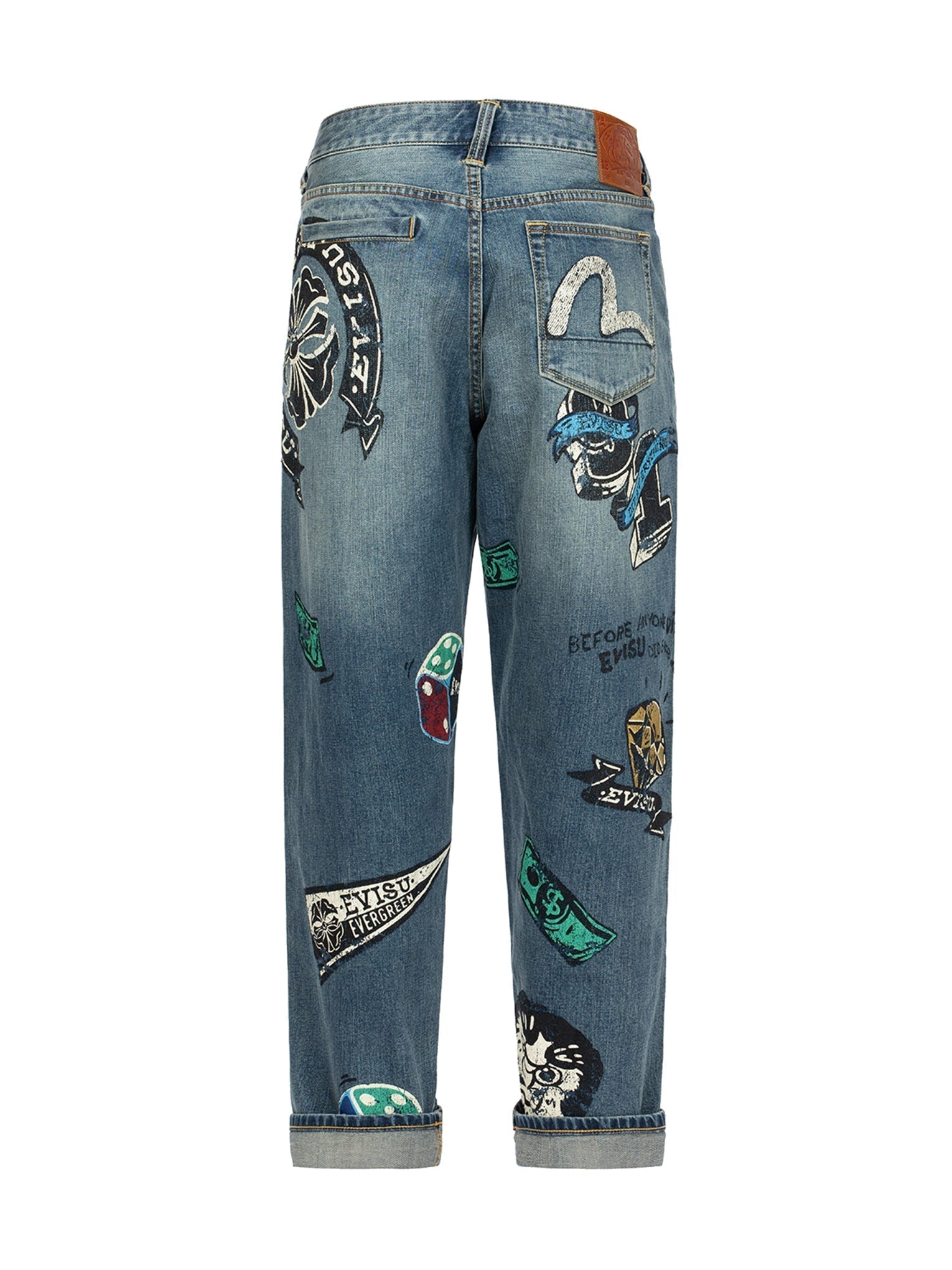 Take A Chance Print Relax Fit Jeans - 14