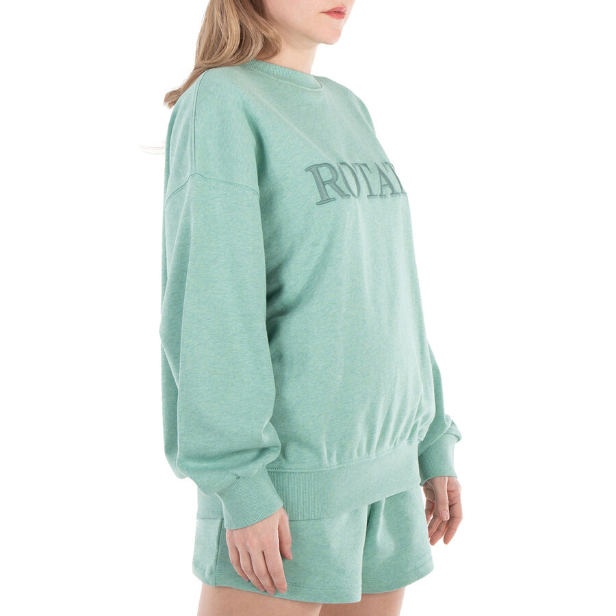 Rotate Ladies Granite Green Logo-Embroidered Sweatshirt - 3