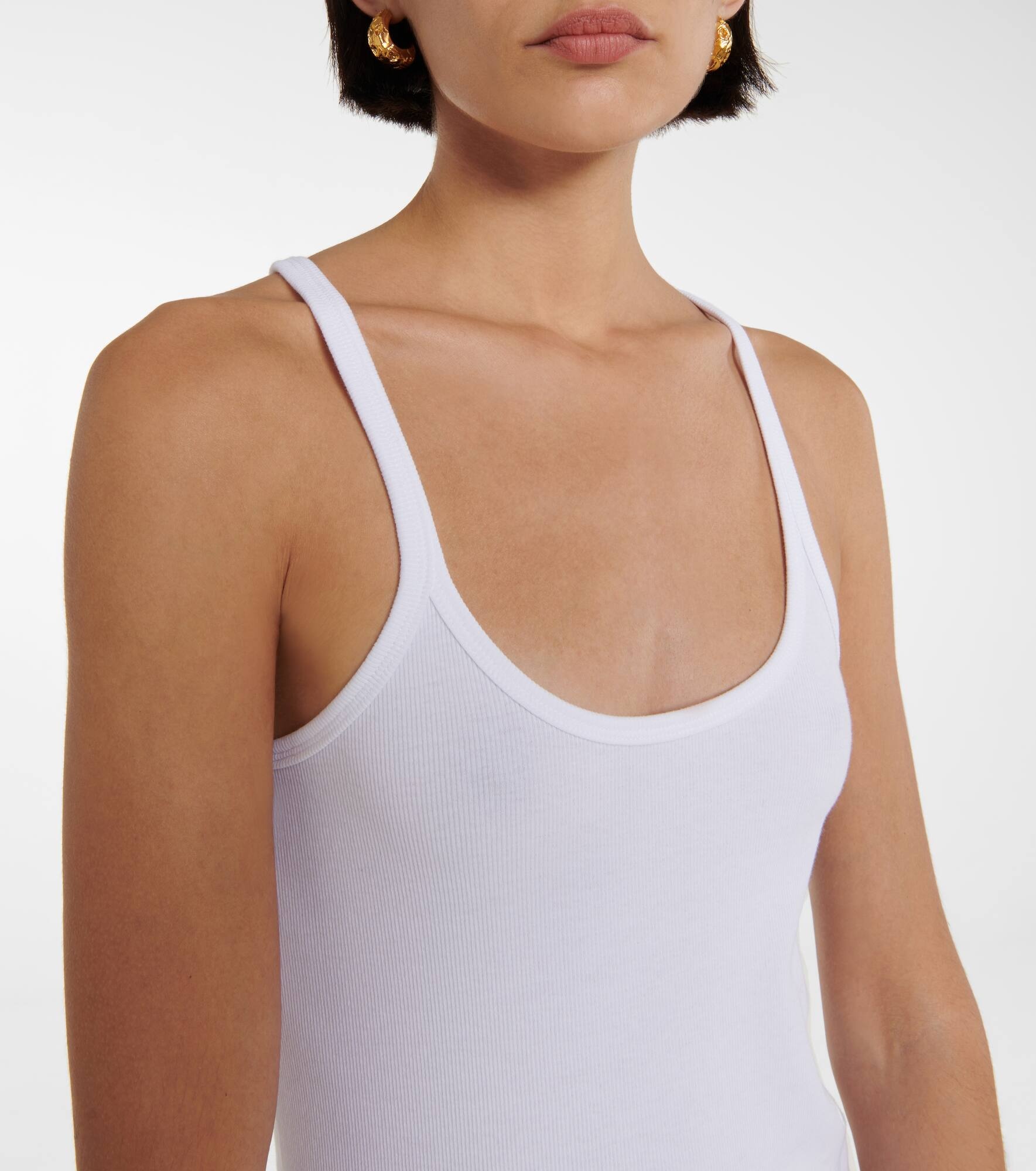 Cotton-blend racerback tank top - 4
